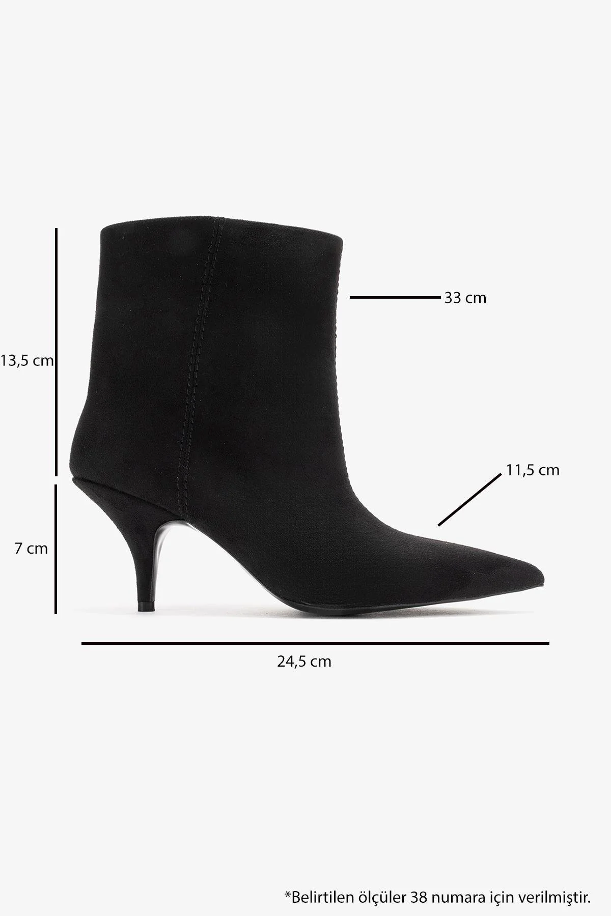 Brivelle - Black Suede Pointed Toe Heeled Boot (Women) - Image 6