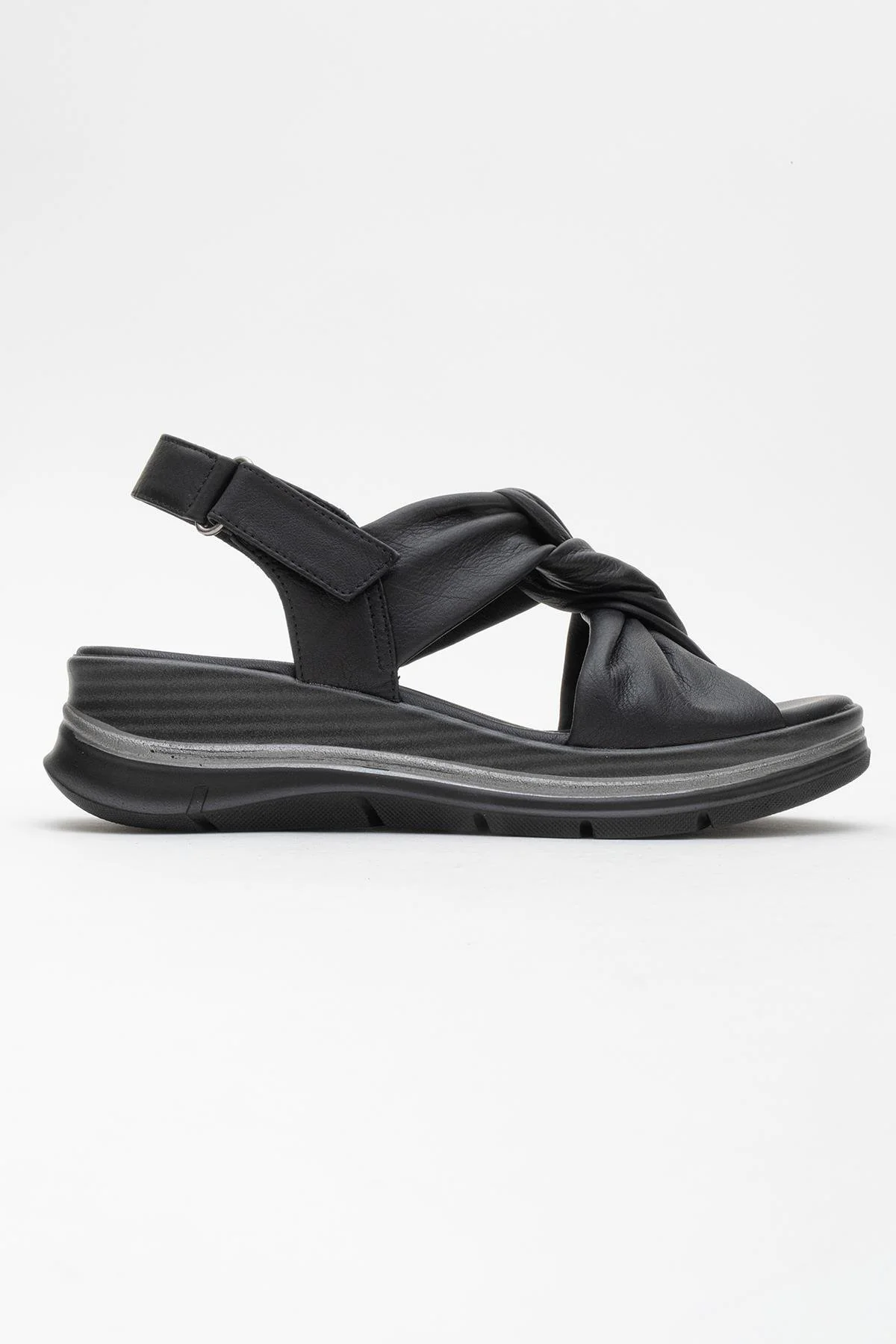Oara - Black Leather Sandal (Women) - Image 6