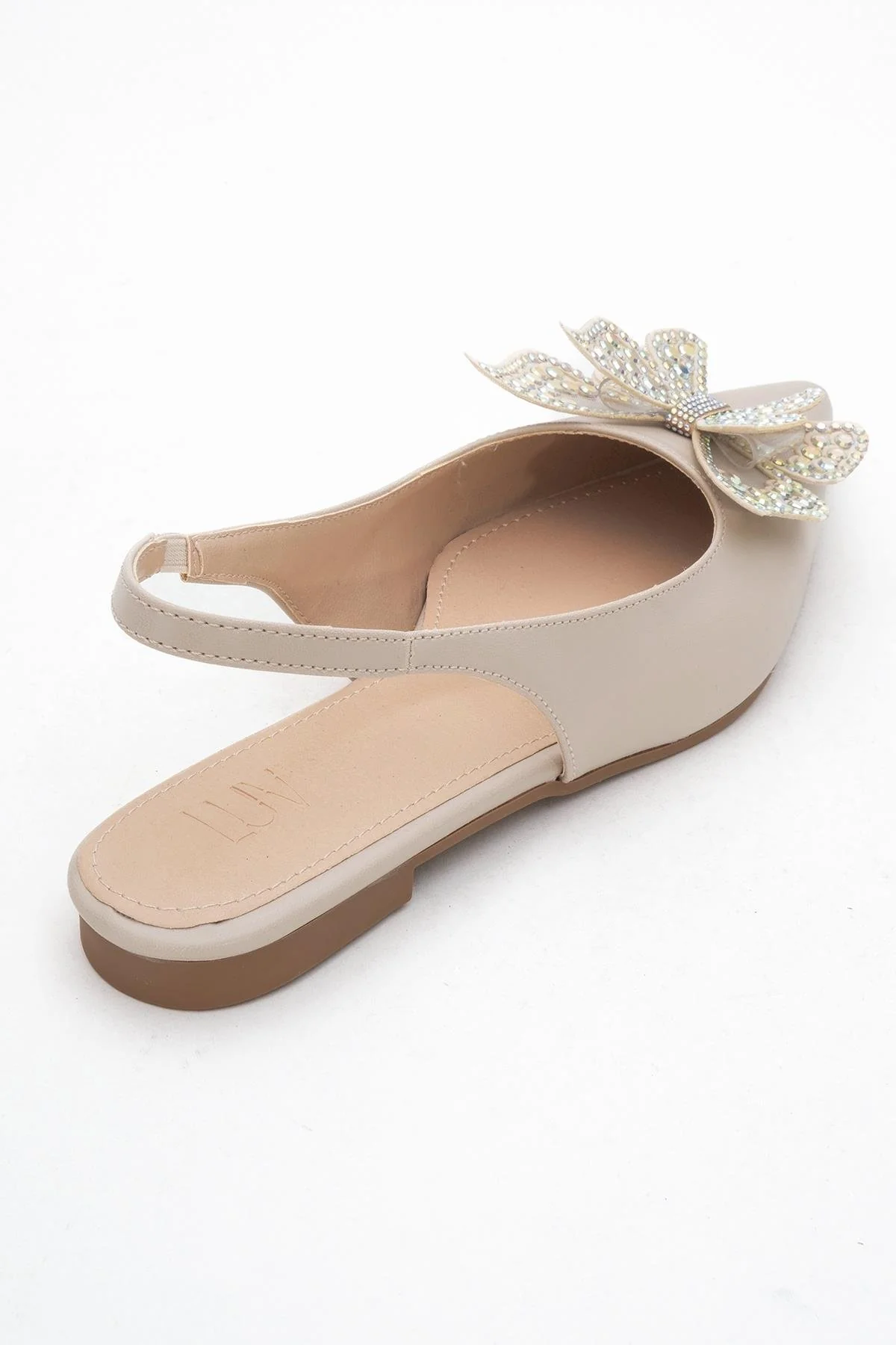 Oriol - Beige Pointed Toe Open-Back Ballet Flat (Women) - Image 5