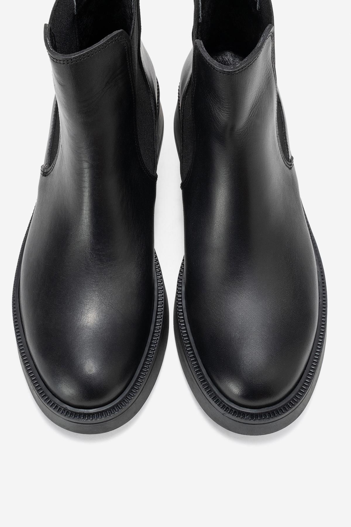 Orliss - Black Genuine Leather Elastic Panel Chelsea Boot (Women) - Image 2