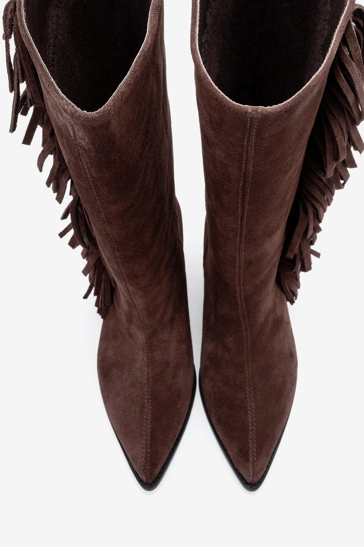 Orlo - Brown Suede Genuine Leather Fringed Western Boot (Women) - Image 2