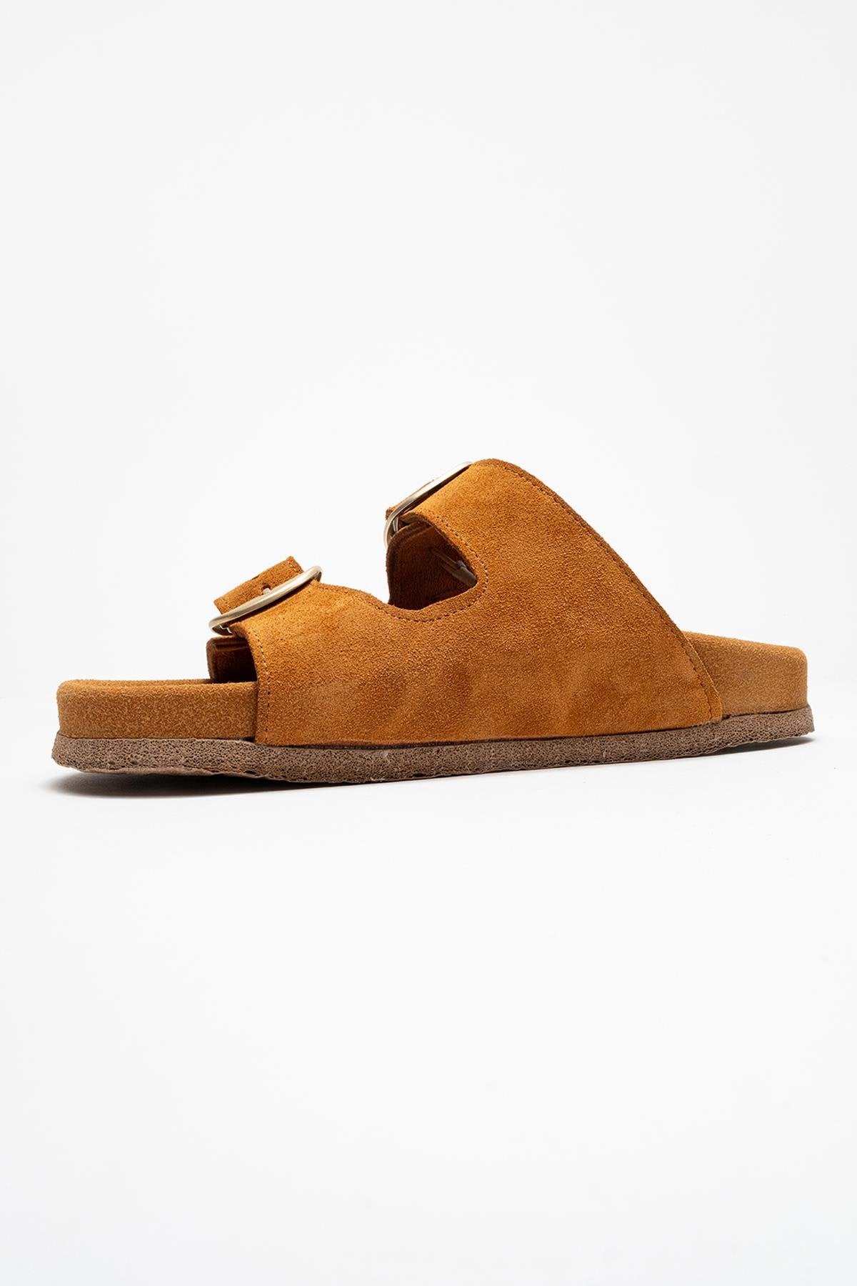 Ovesta - Cognac Brown Suede Leather Slide Sandal (Women) - Image 3