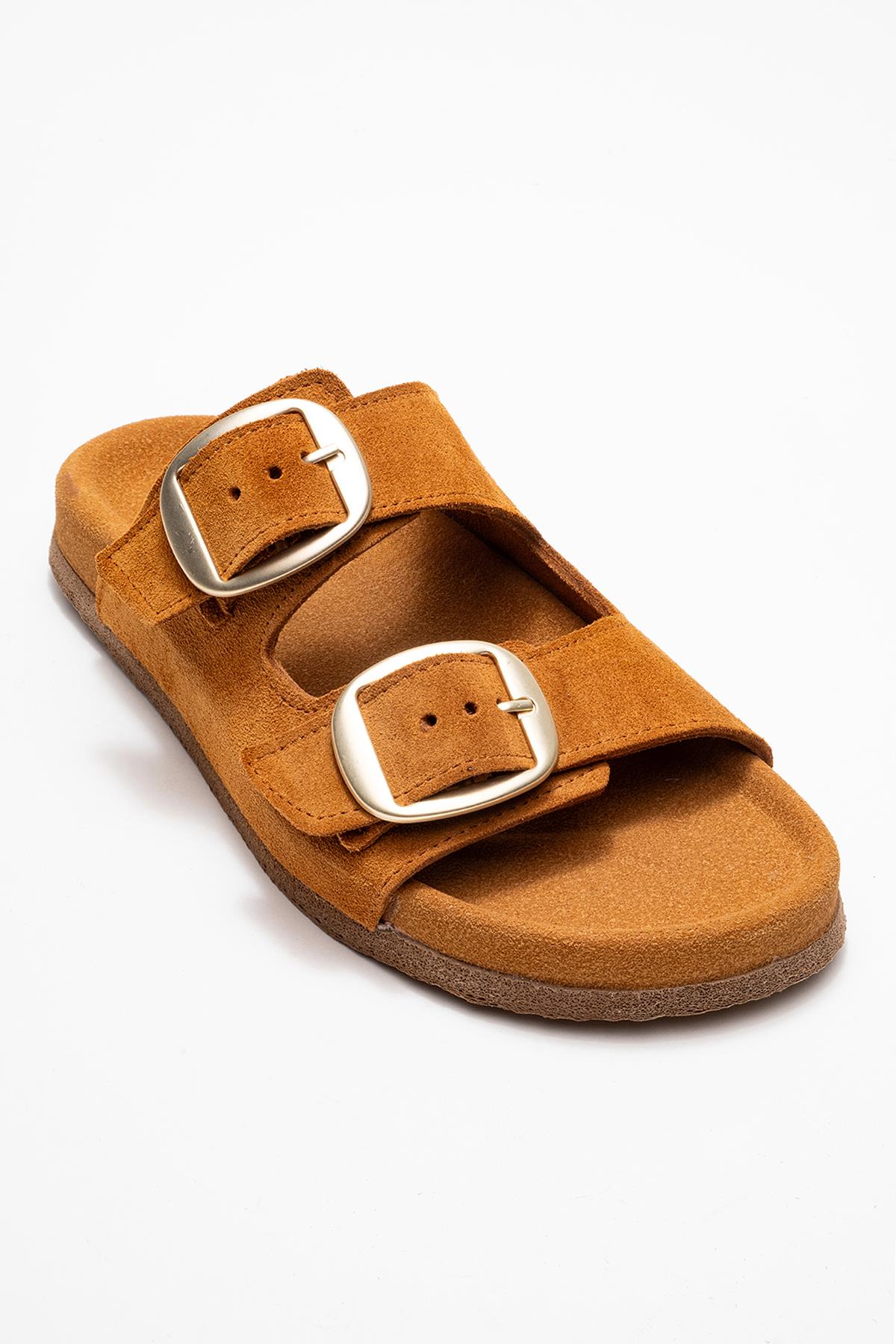 Ovesta - Cognac Brown Suede Leather Slide Sandal (Women) - Image 4