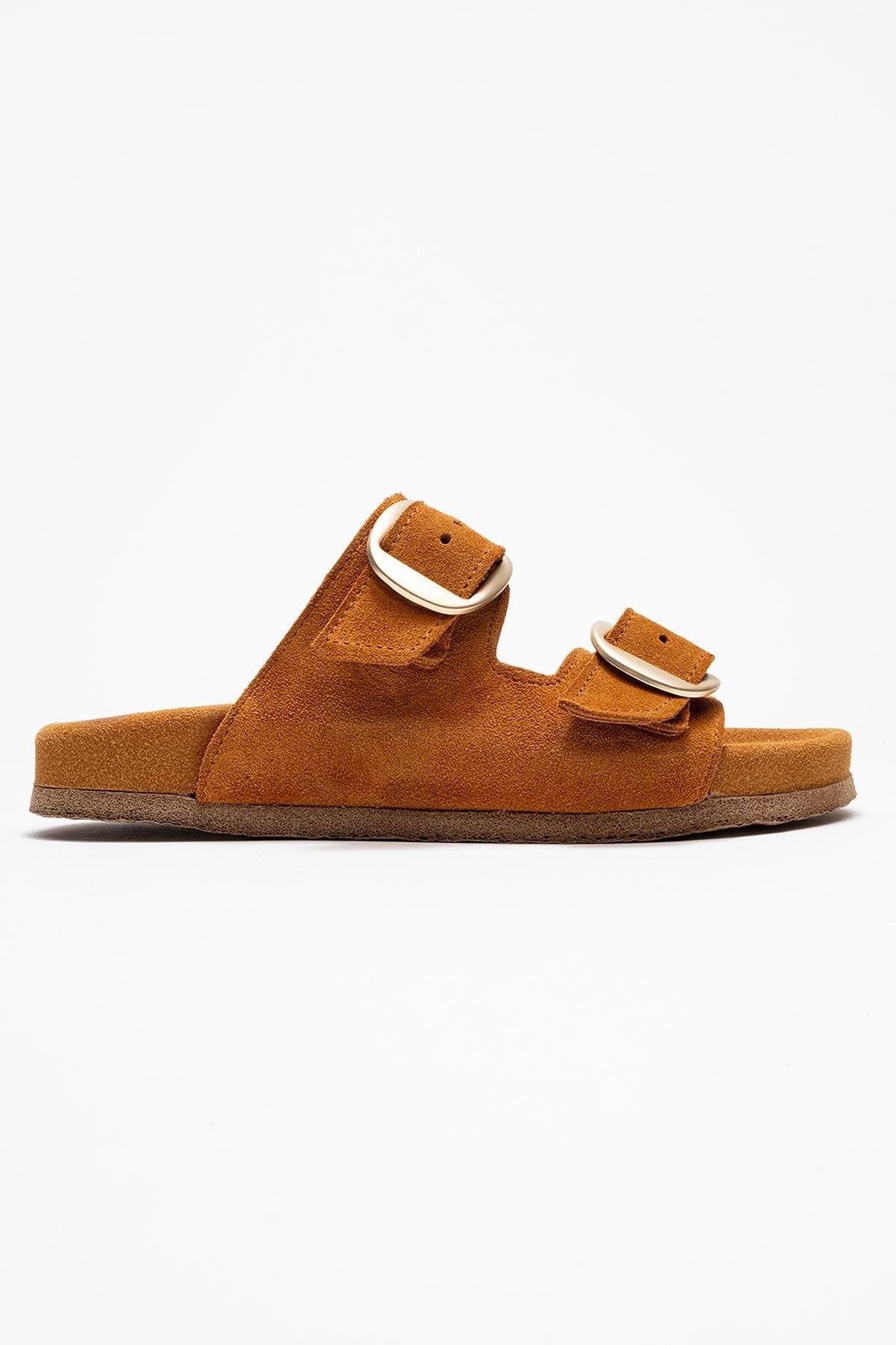 Ovesta - Cognac Brown Suede Leather Slide Sandal (Women) - Image 5