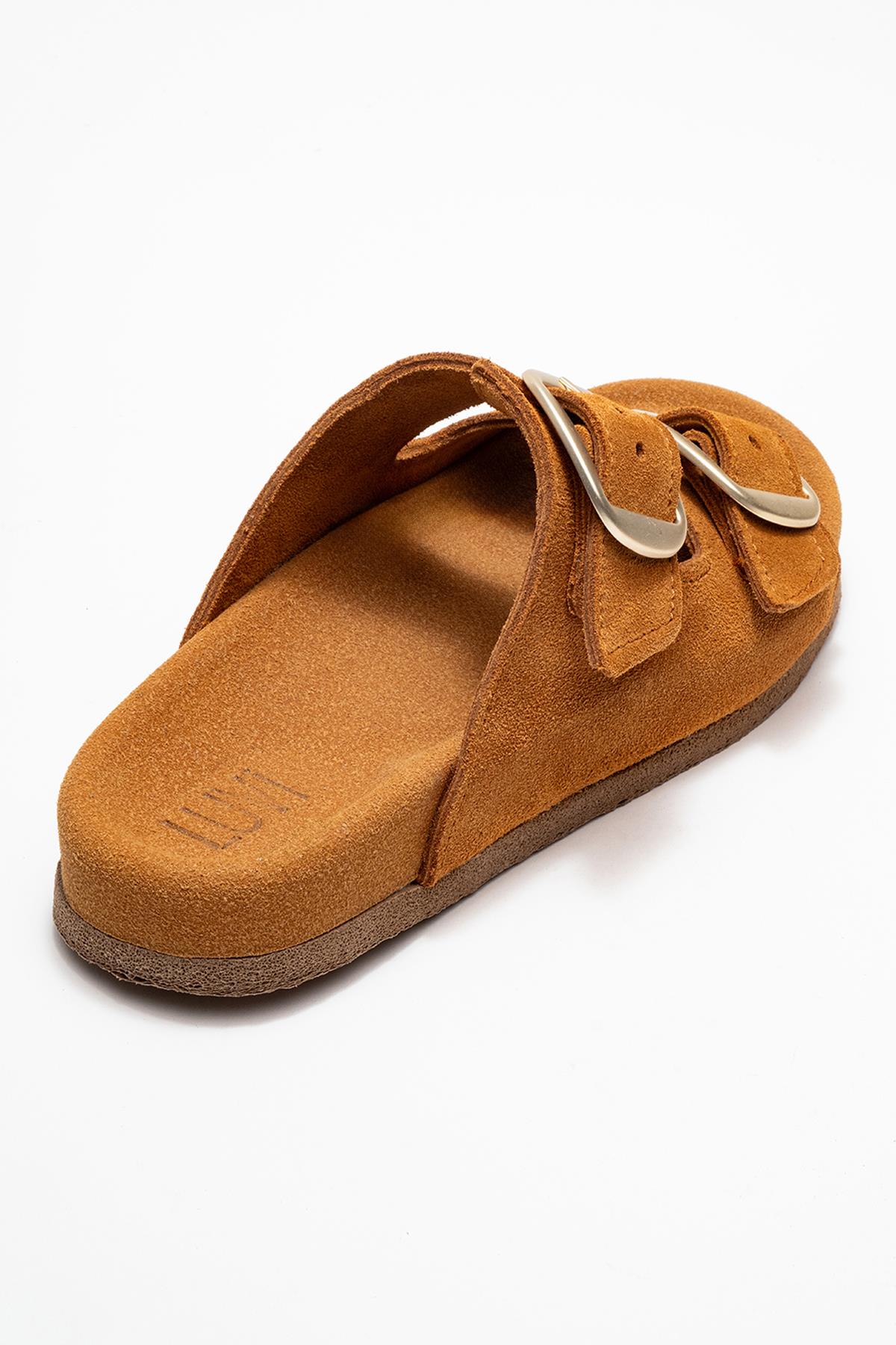 Ovesta - Cognac Brown Suede Leather Slide Sandal (Women) - Image 6
