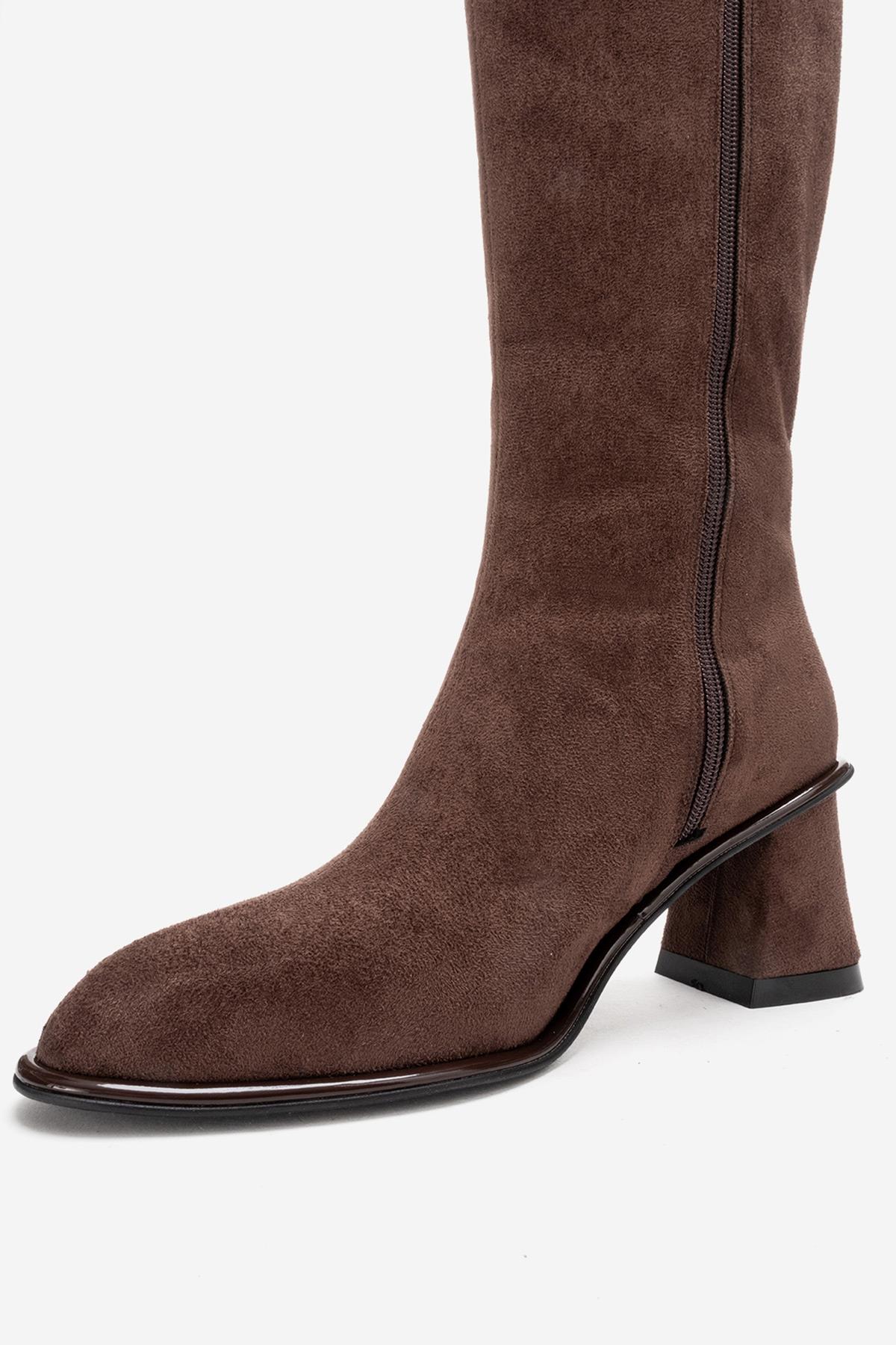 PARADIS - Brown Block Heel Boot (Women) - Image 8