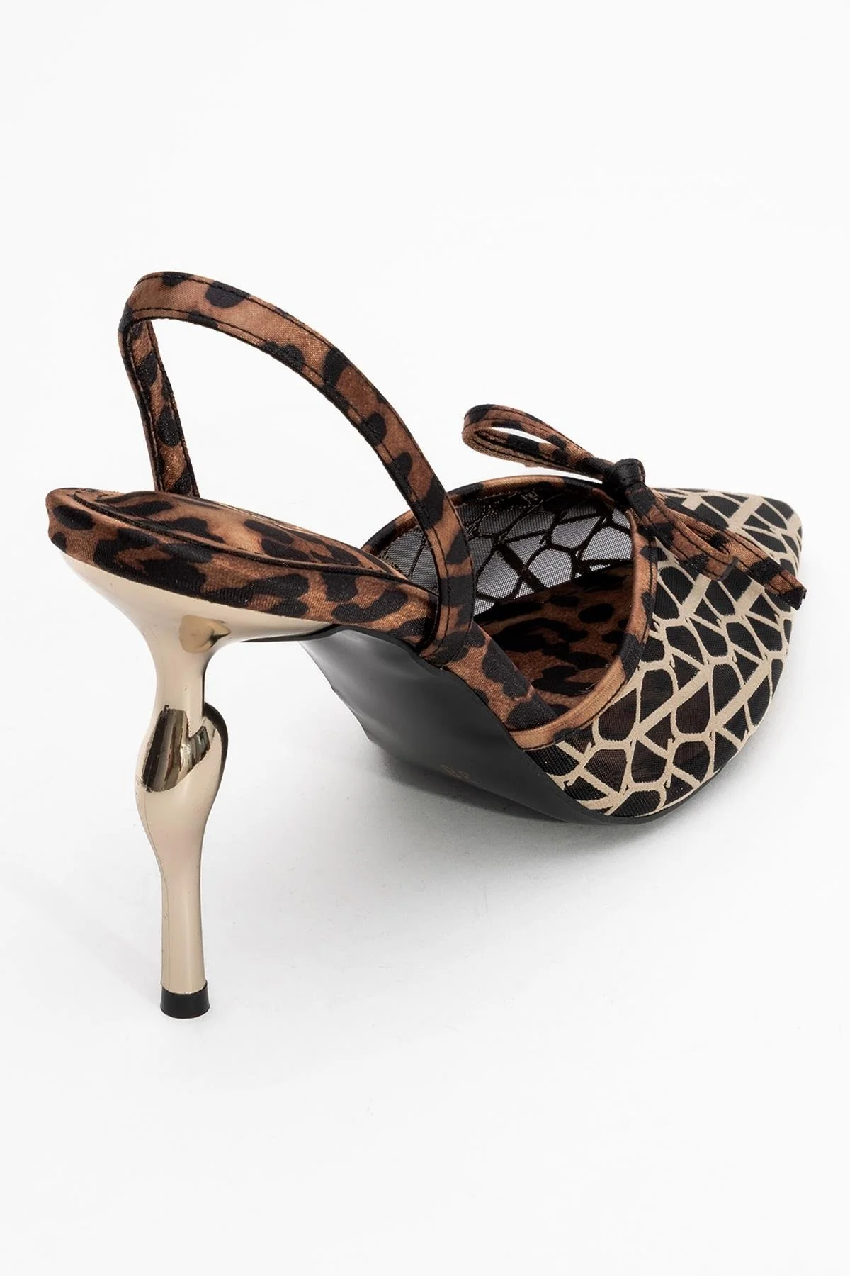 Peony - Black And Yellow Mesh Bow Pointed Toe Pump (Women) - Image 5