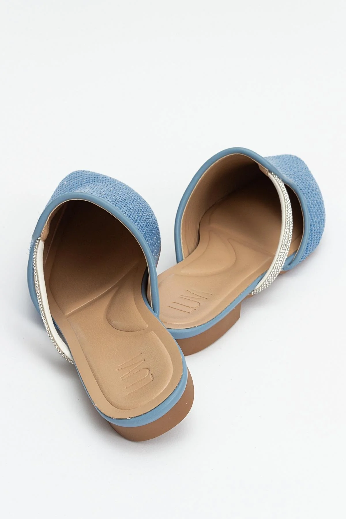 Pesa - Blue Woven Stone-Embellished Slide (Women) - Image 4