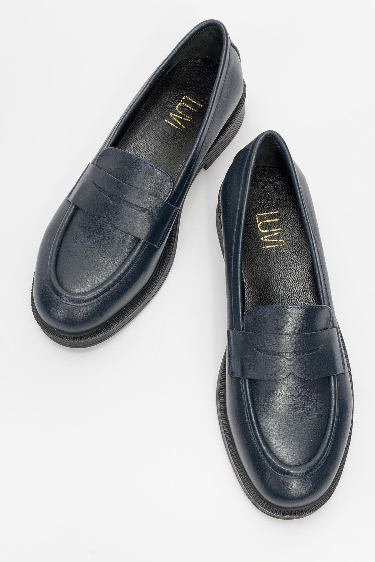 Bree - Navy Genuine Leather Loafer (Women) - Image 2