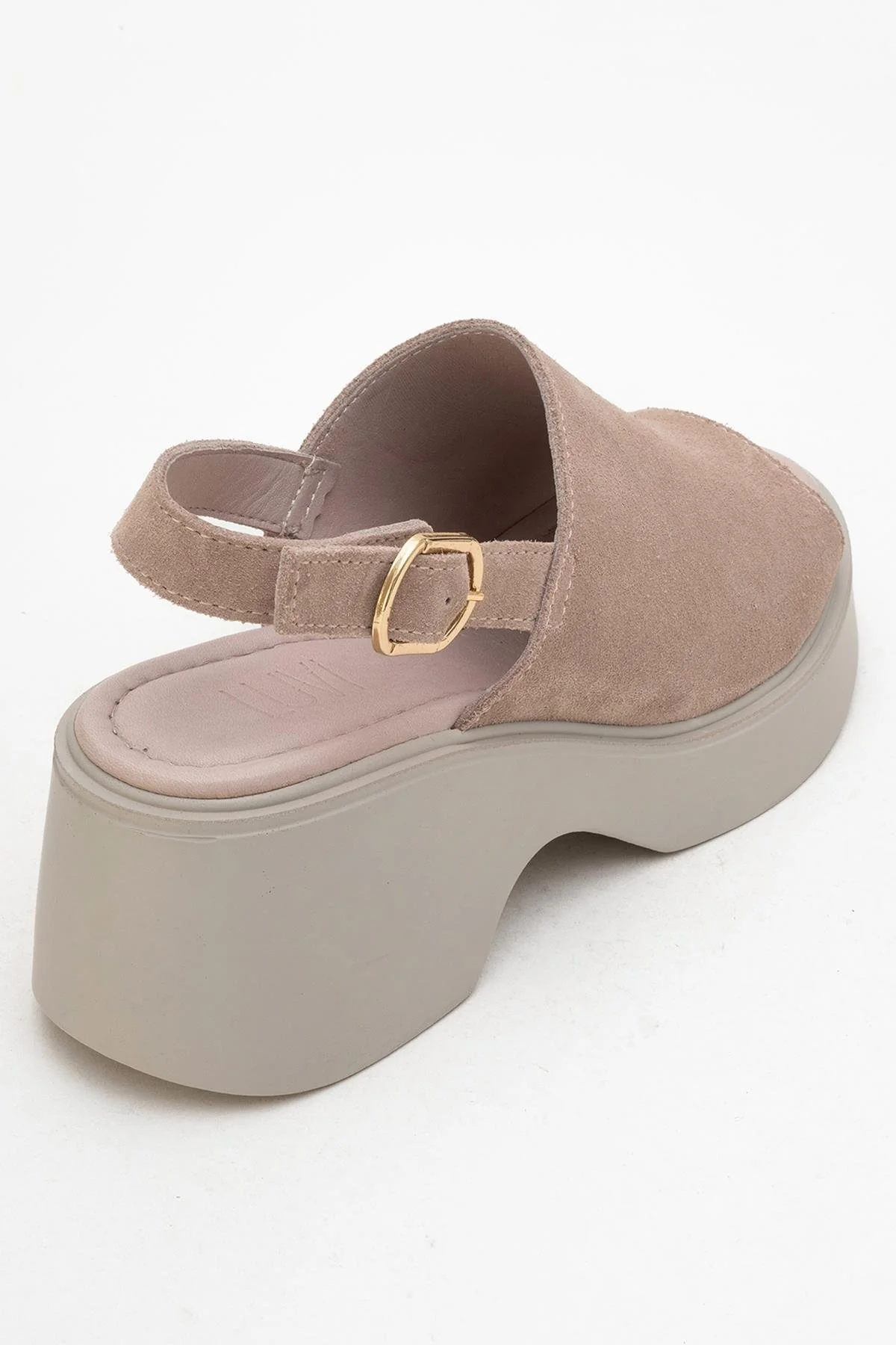 Power - Dark Beige Suede Leather Platform Wedges - Image 5