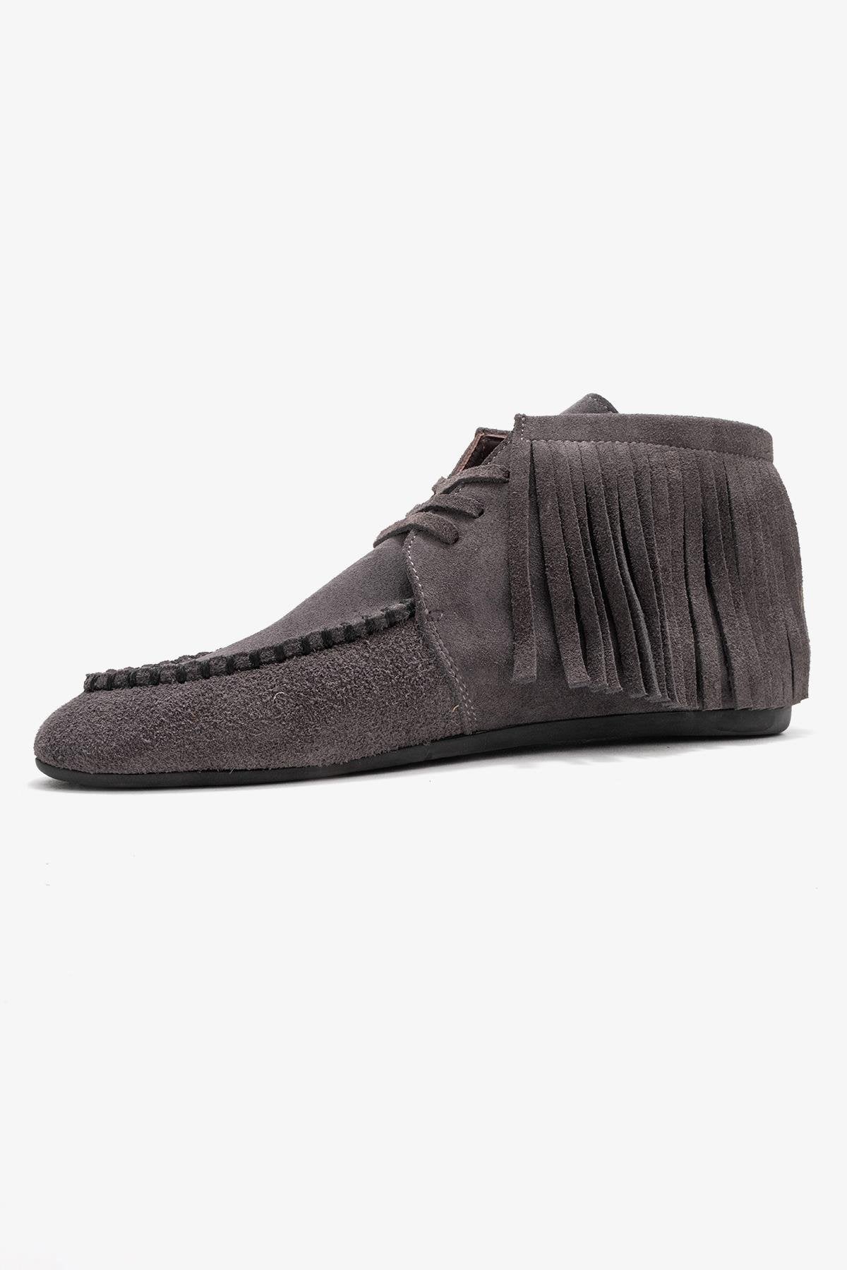 Raux - Smoke Suede Genuine Leather Fringed Ankle Boot (Women) - Image 4