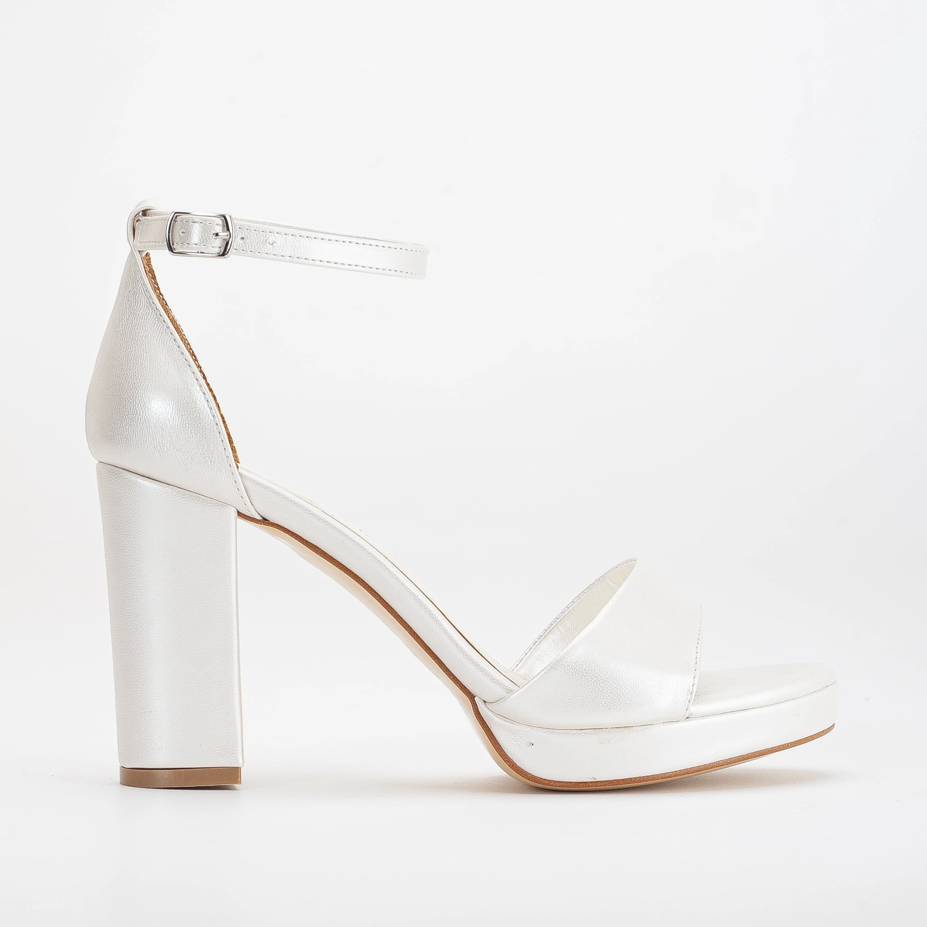 Renee - Ivory Platform Sandals with Pearls - Image 8