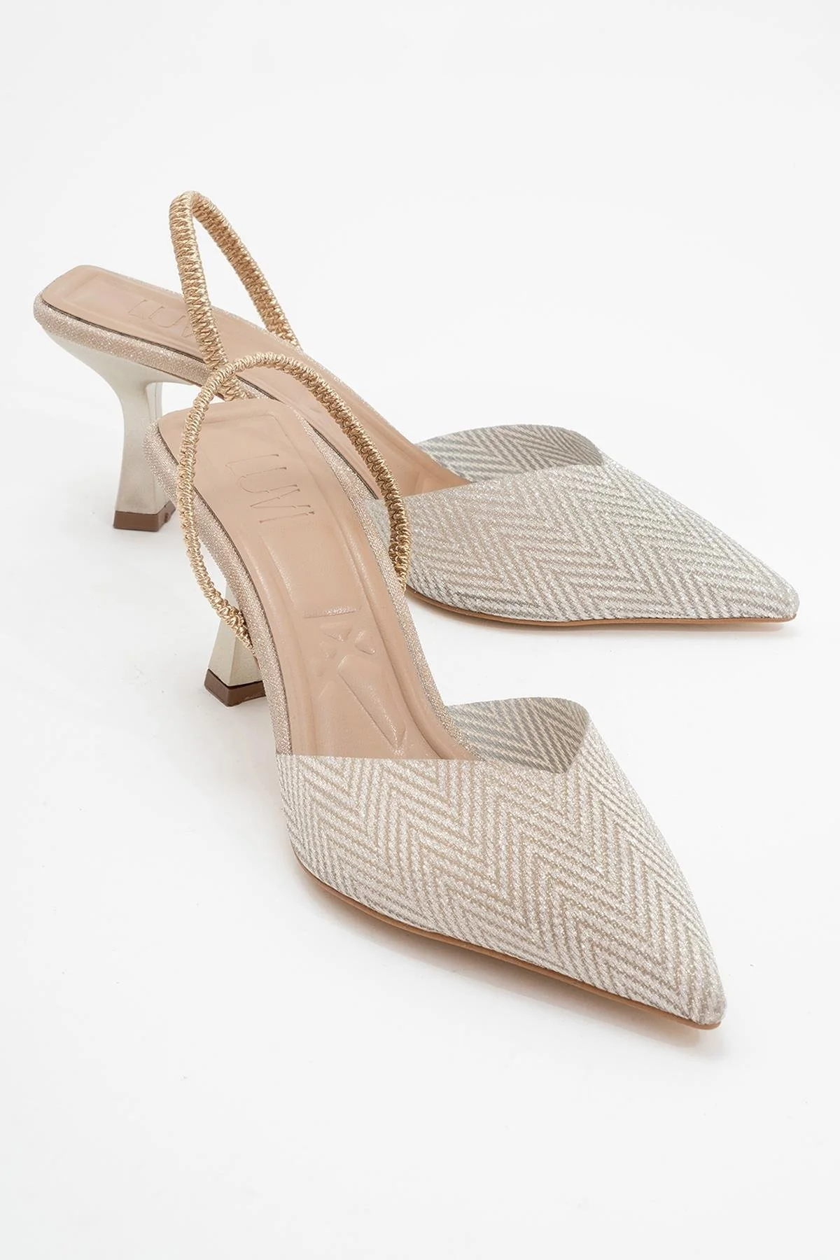 Renos - Gold Glitter Pointed Toe Dress Pump (Women)