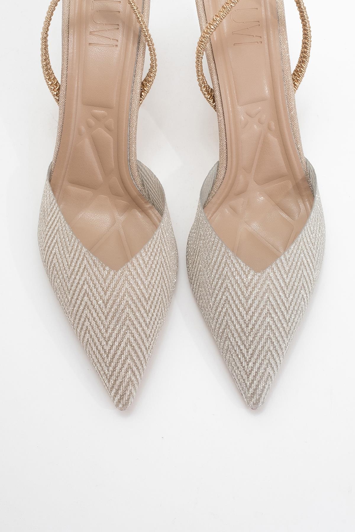 Renos - Gold Glitter Pointed Toe Dress Pump (Women) - Image 2