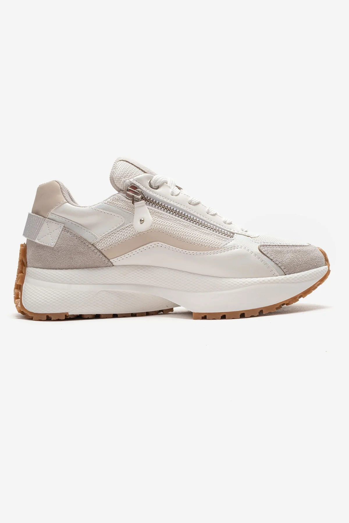 ROCCA - White Zip-Detail Genuine Leather Sneaker (Women) - Image 4