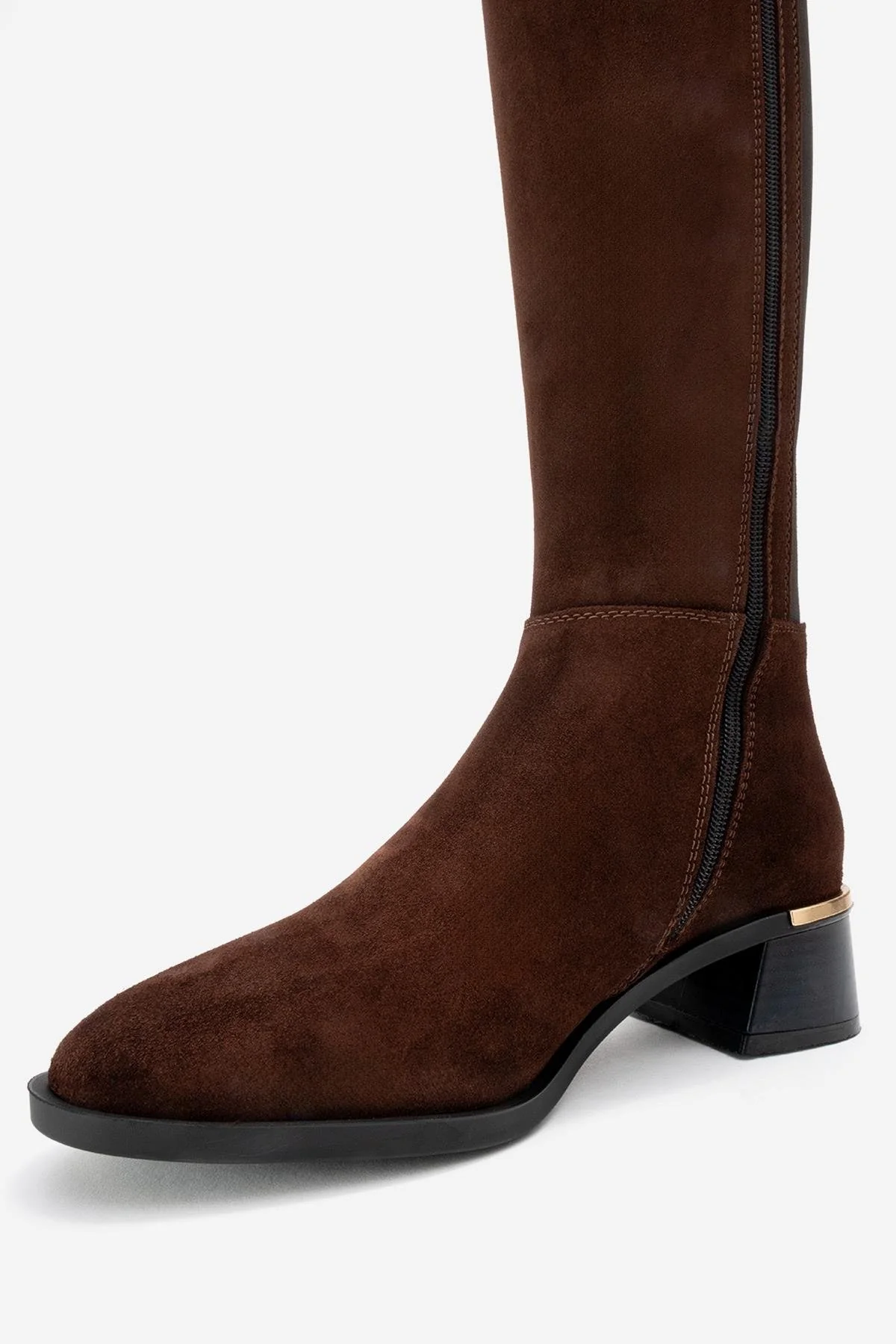 Rochos - Brown Suede Genuine Leather Knee-High Boot (Women) - Image 4