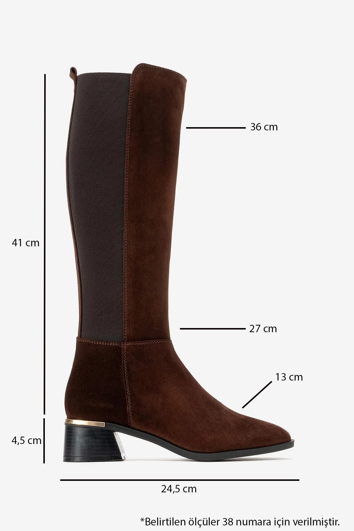 Rochos - Brown Suede Genuine Leather Knee-High Boot (Women) - Image 6