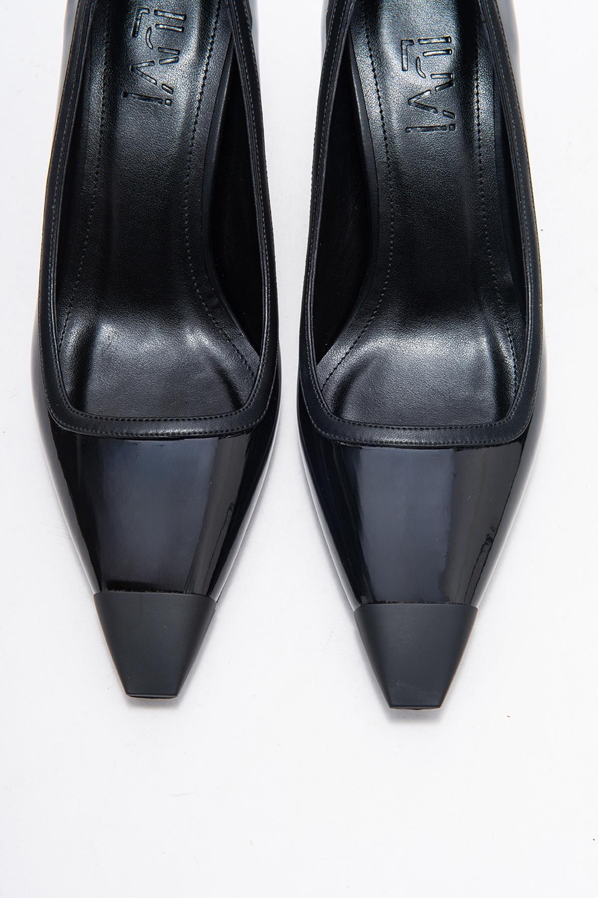 Rona - Black Patent Pointed Toe Stiletto Pump (Women) - Image 2