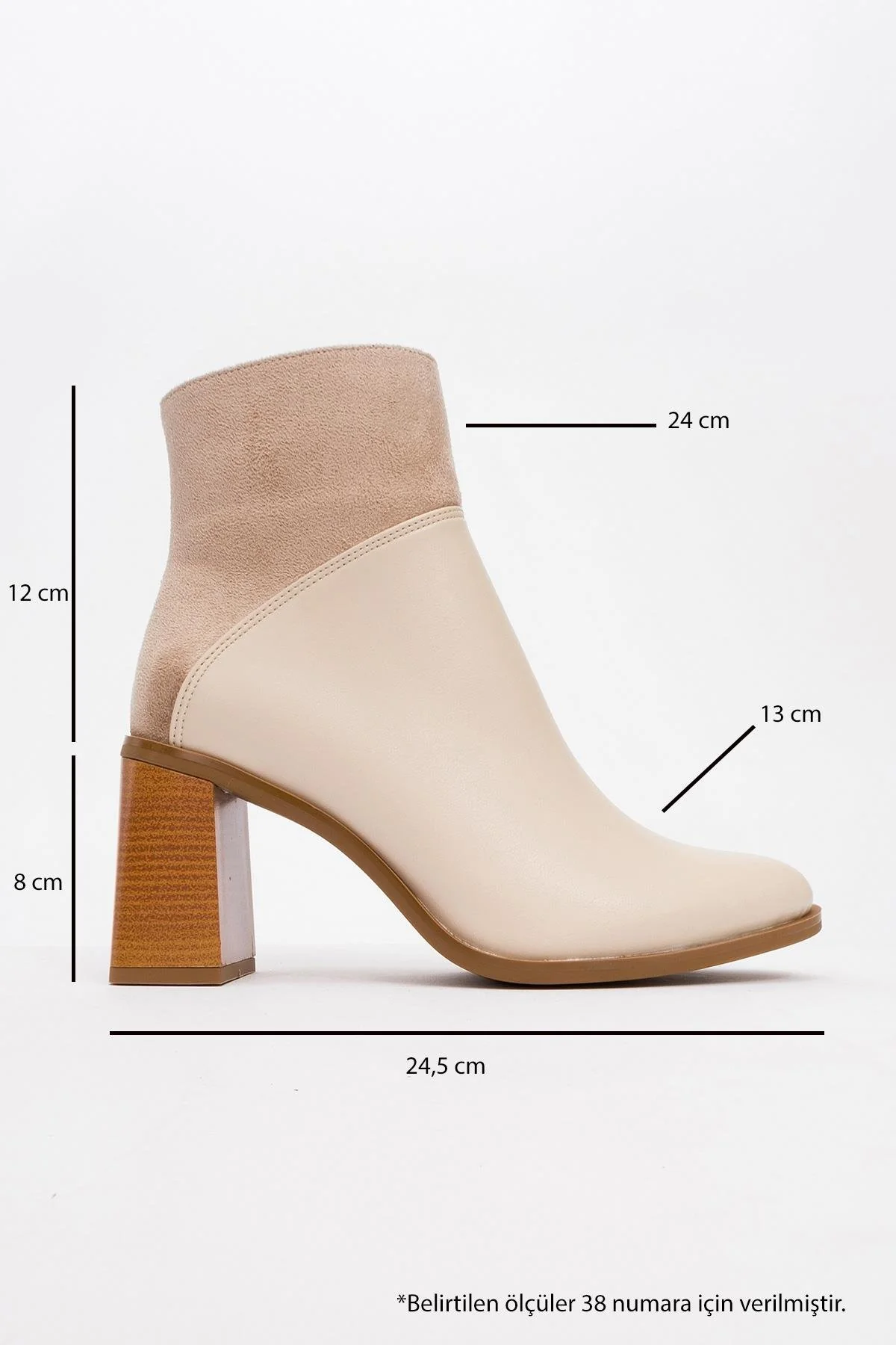 Ropa - Beige Block Heel Ankle Boot (Women) - Image 4