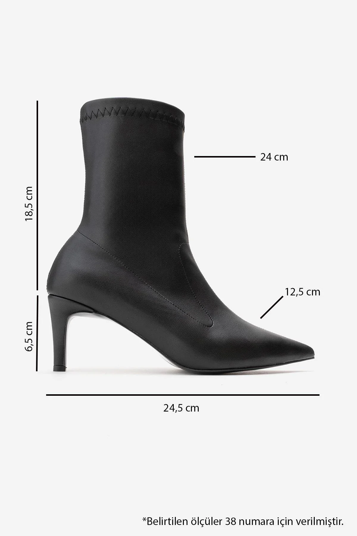 Rossano - Black Stretch Stiletto Heel Boot (Women) - Image 6