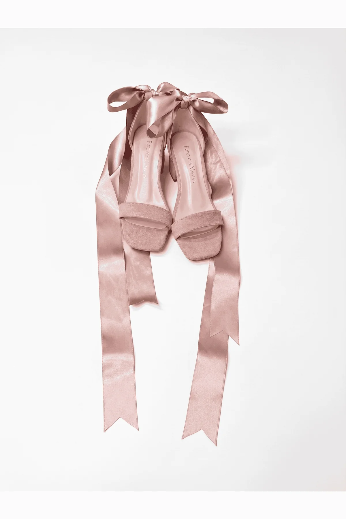 Rova Dusty Pink Suede Satin Bow Block Heel Sandal - Image 5