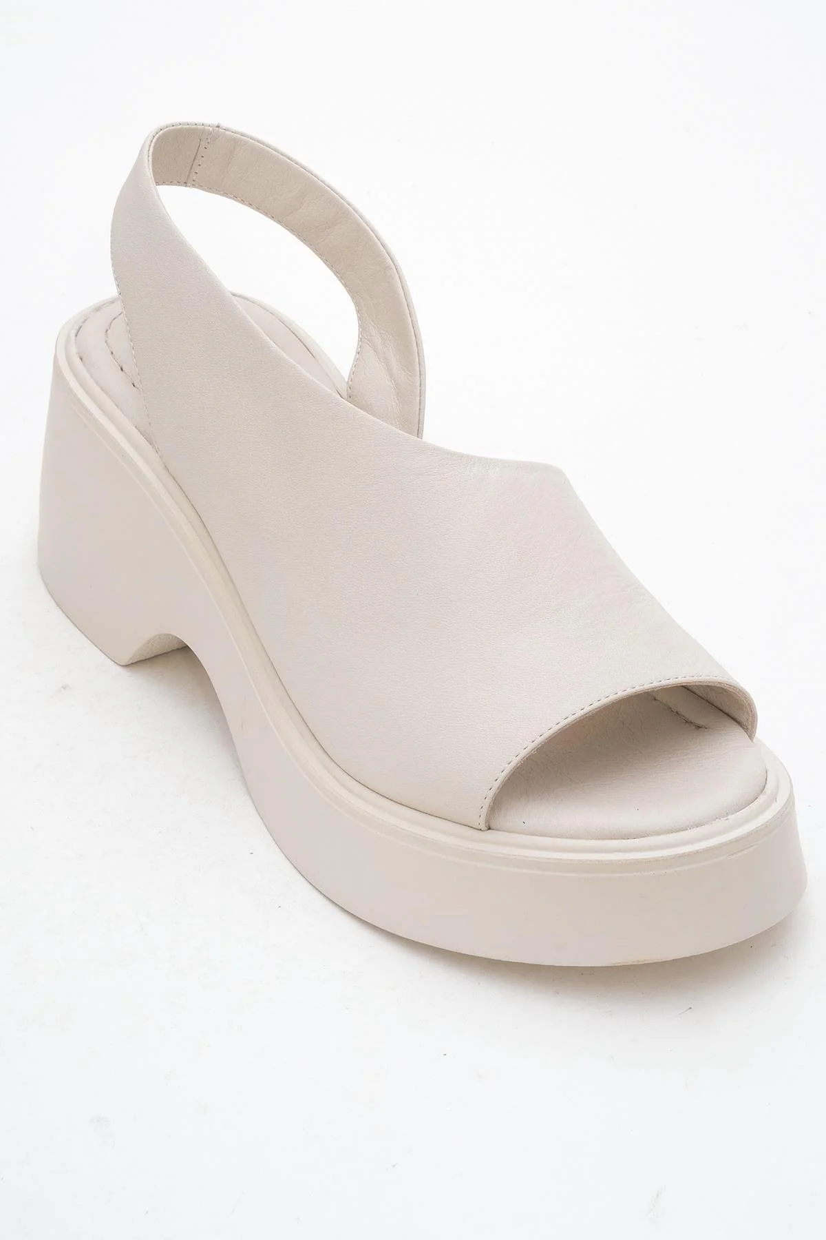 ROY Beige Leather Wedge Sandal (Women) - Image 3