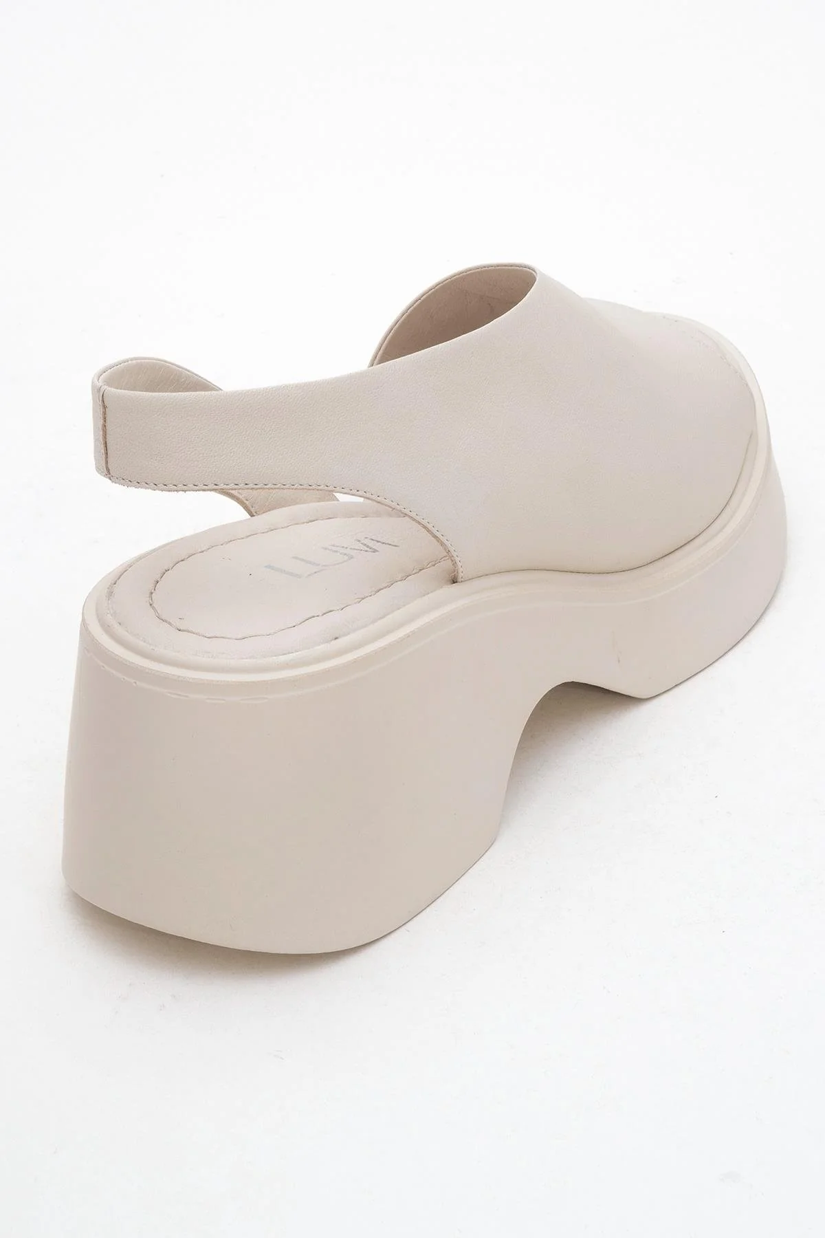 ROY Beige Leather Wedge Sandal (Women) - Image 5