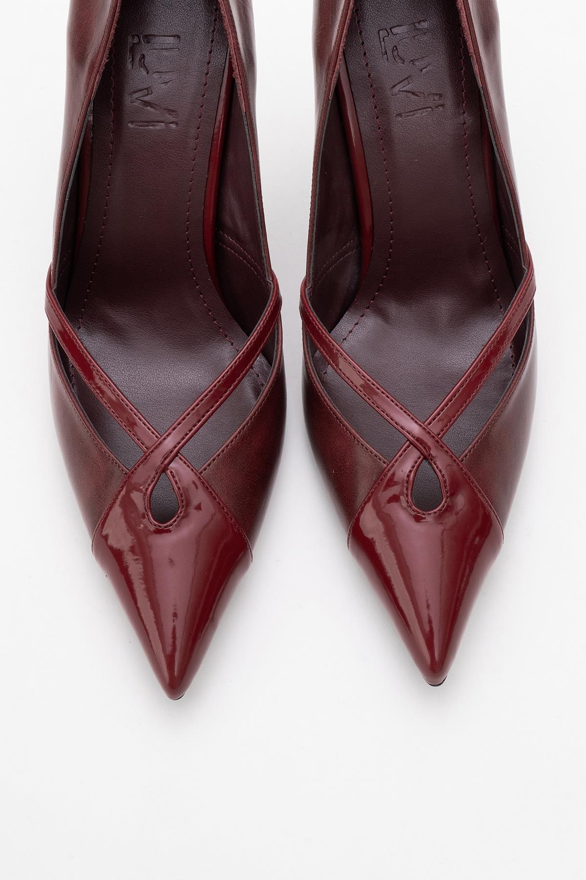 Ruby - Burgundy Patent Detail High Heel Shoe (Women) - Image 2