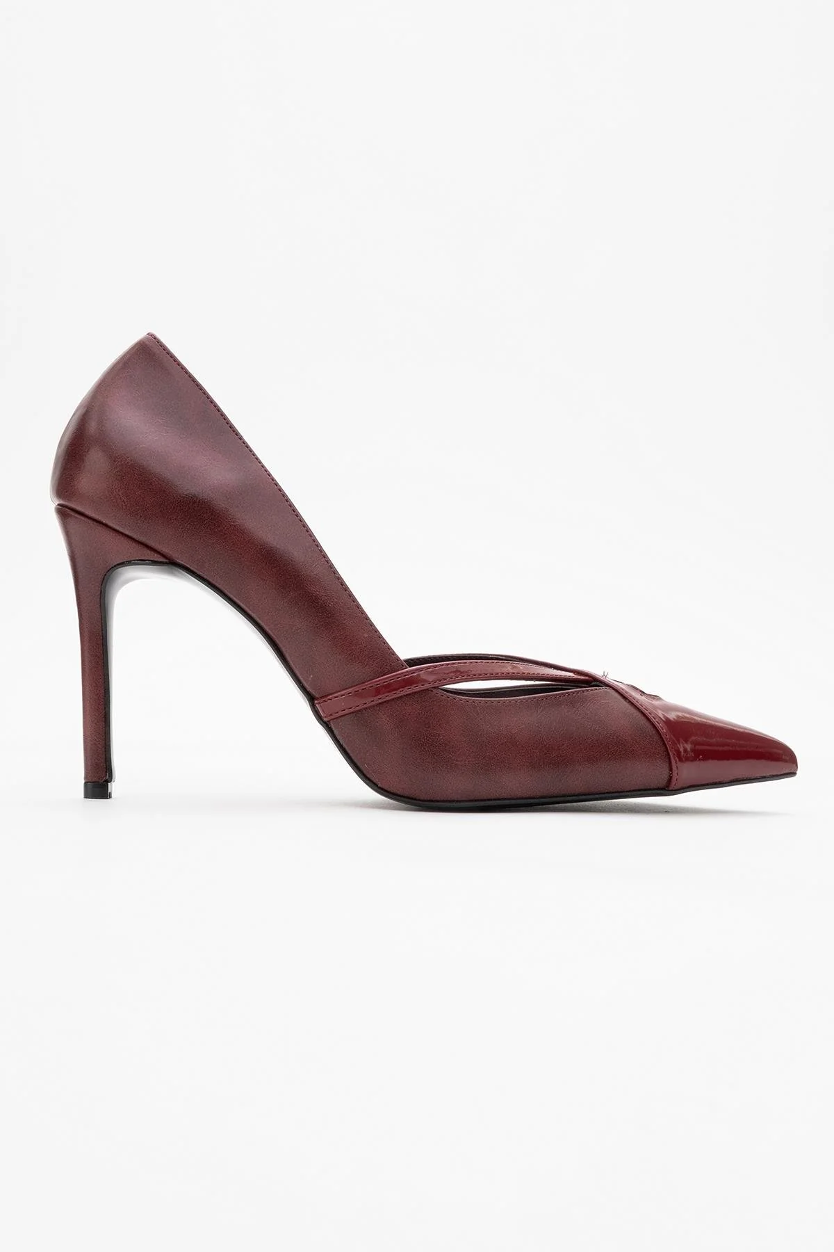 Ruby - Burgundy Patent Detail High Heel Shoe (Women) - Image 6