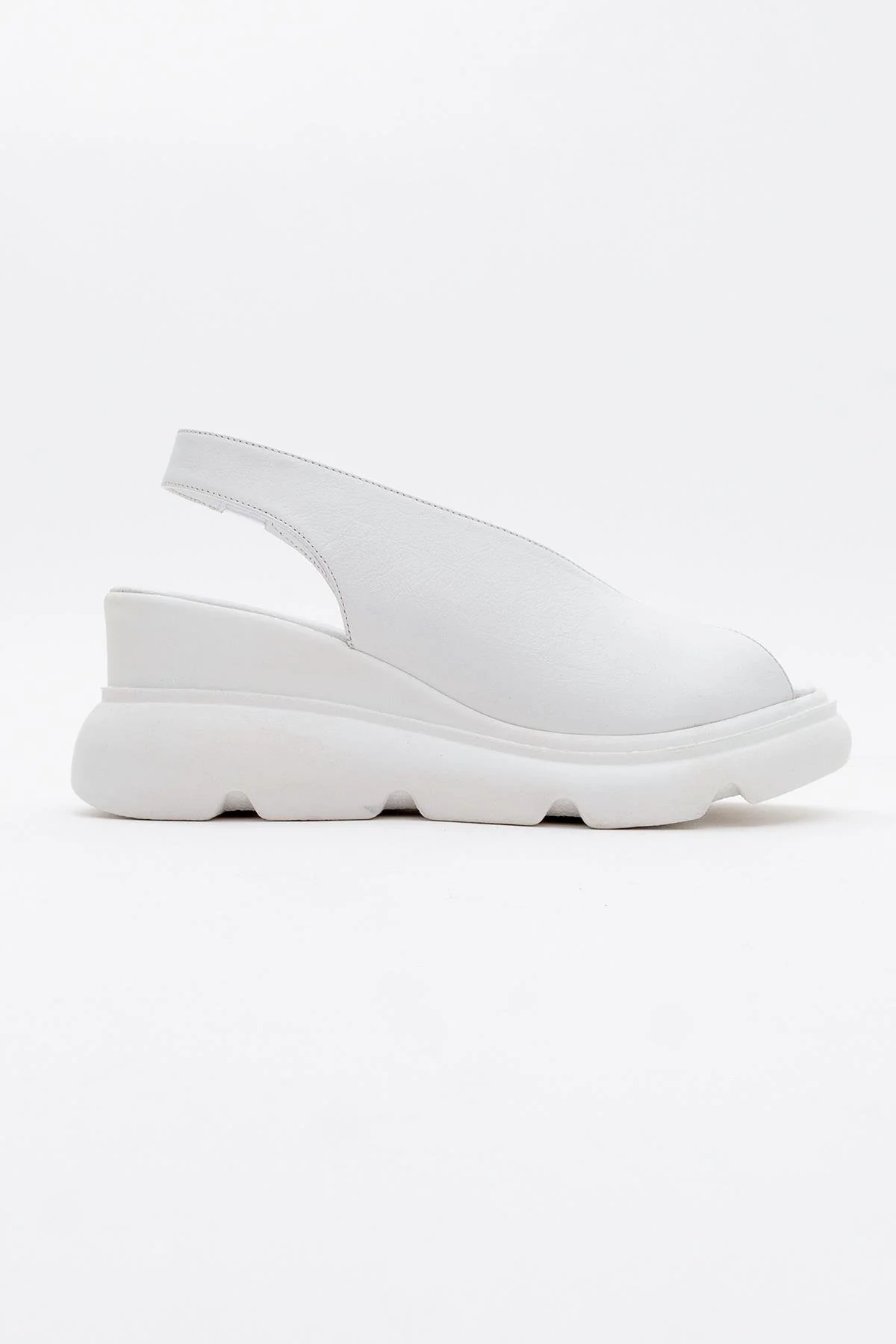 Sam - White Genuine Leather Platform Wedge Sandal (Women) - Image 5