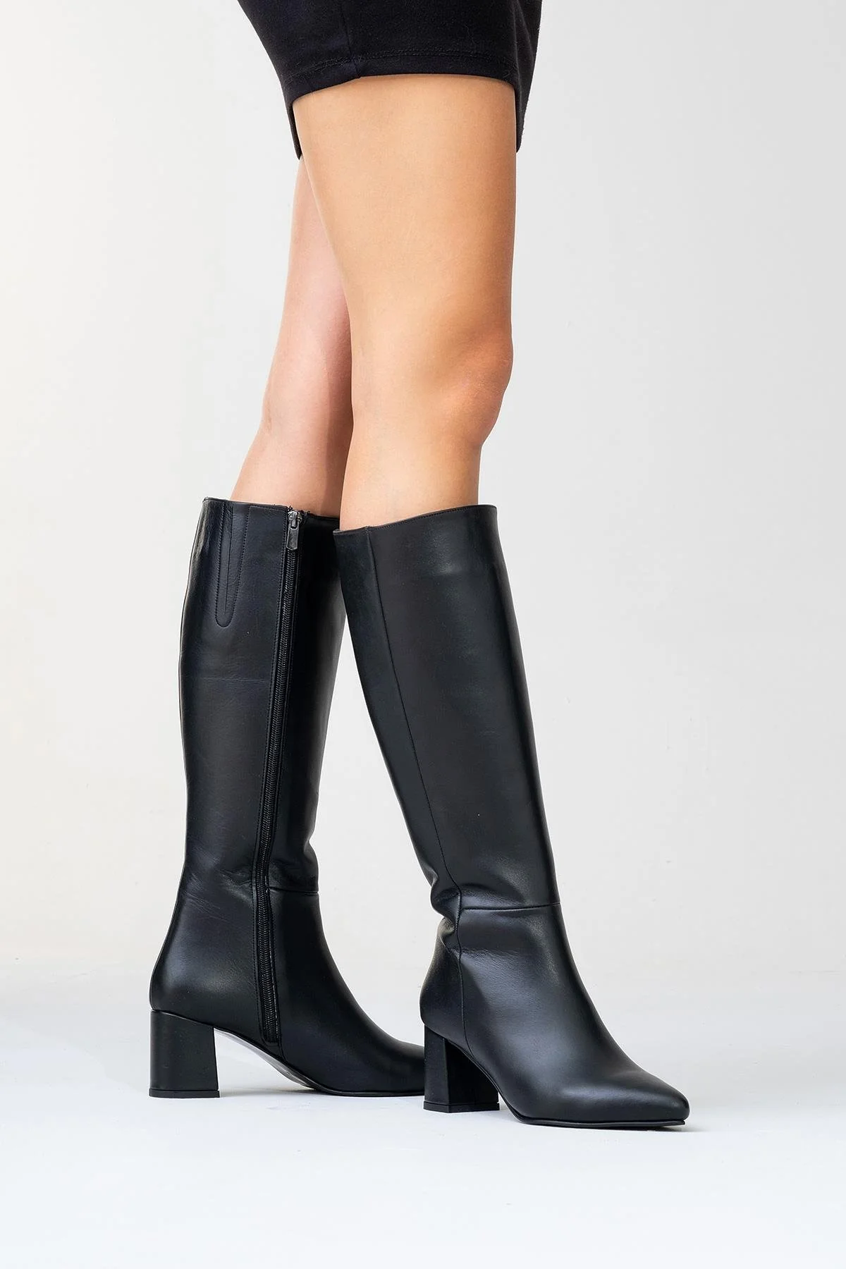 Sejas - Black Genuine Leather Heeled Boot (Women) - Image 5