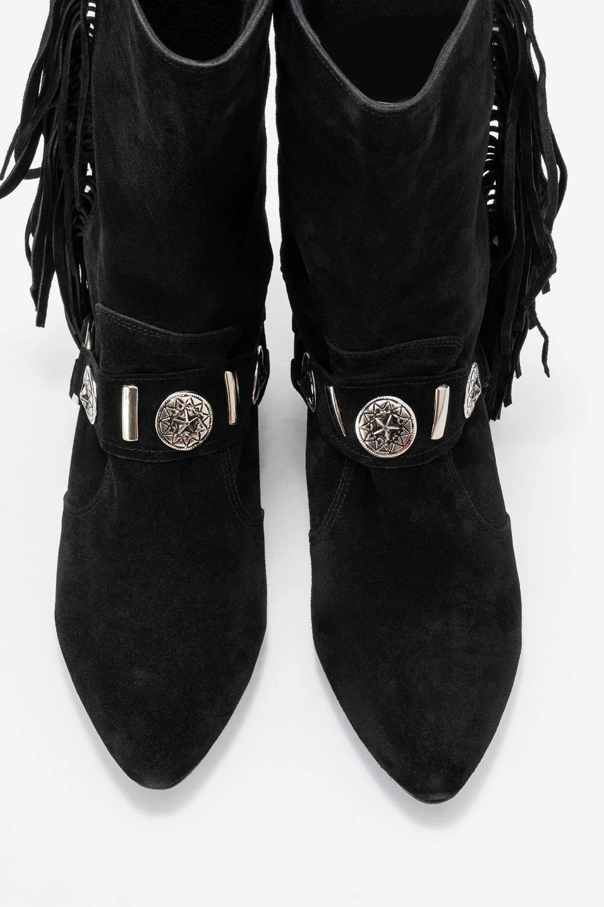 Selora - Black Genuine Leather Buckled Western Boot (Women) - Image 2