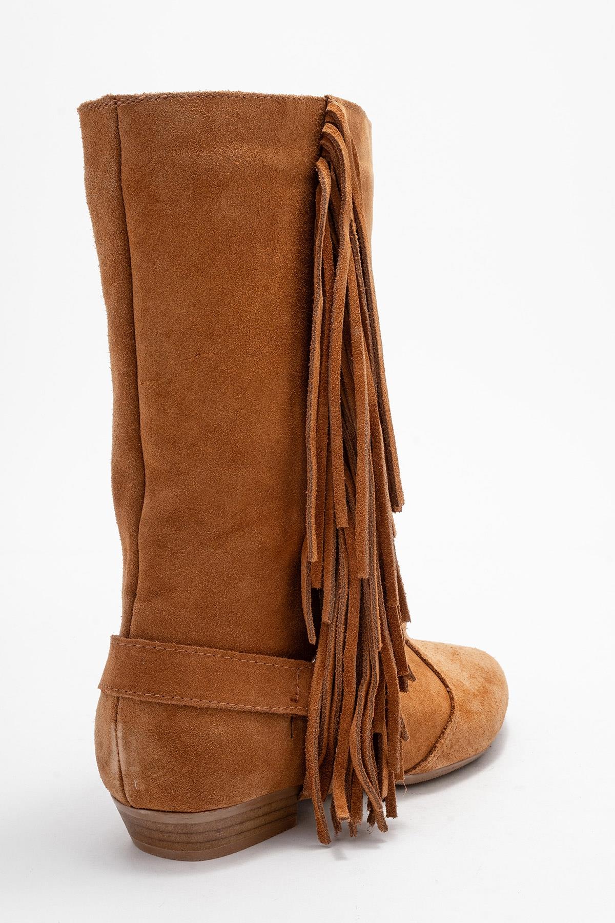 Selora - Cognac Suede Genuine Leather Western Boot (Women) - Image 5