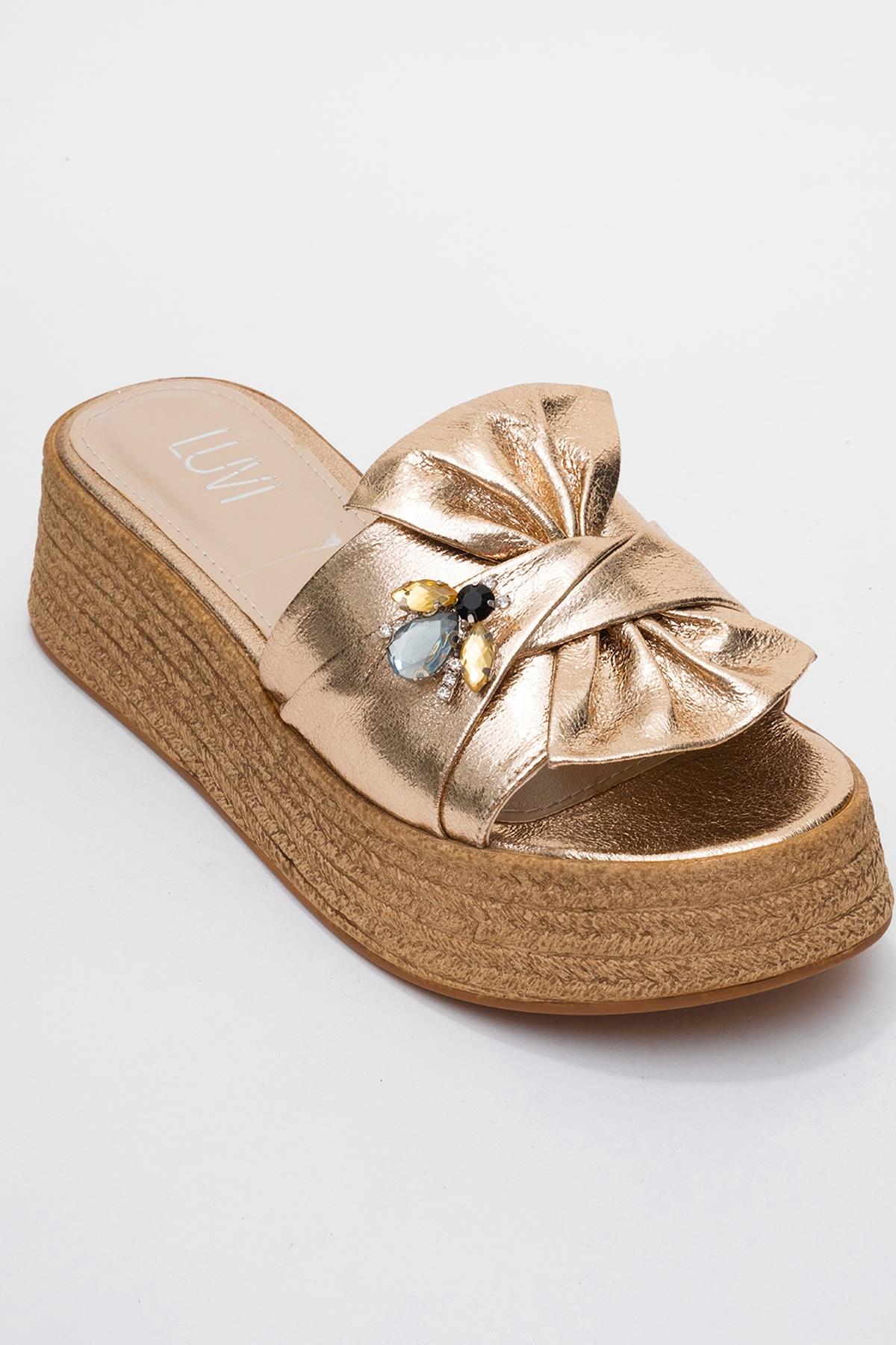 Shara Gold Bow & Bee Buckle Platform Sandal (Women) - Image 3