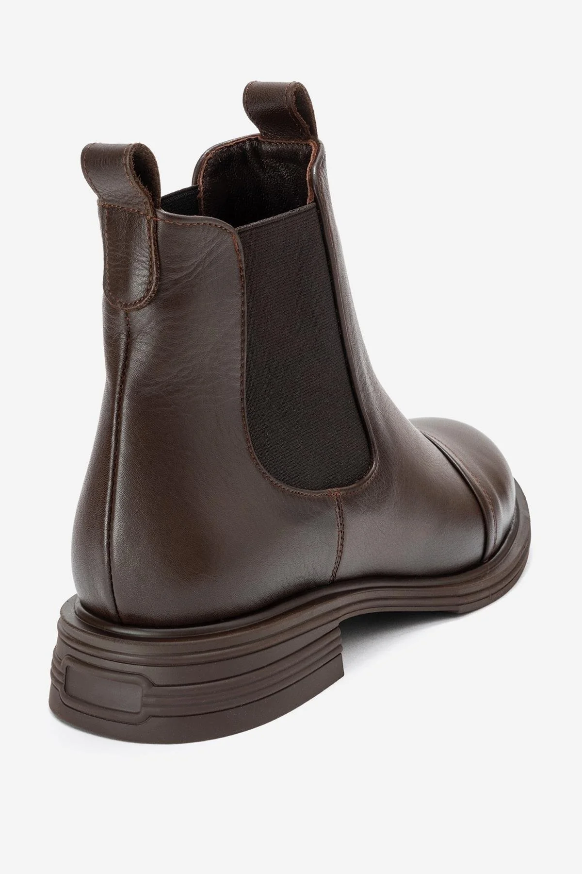 Sidney - Brown Genuine Leather Buckled Elastic Chelsea Boot (Women) - Image 5