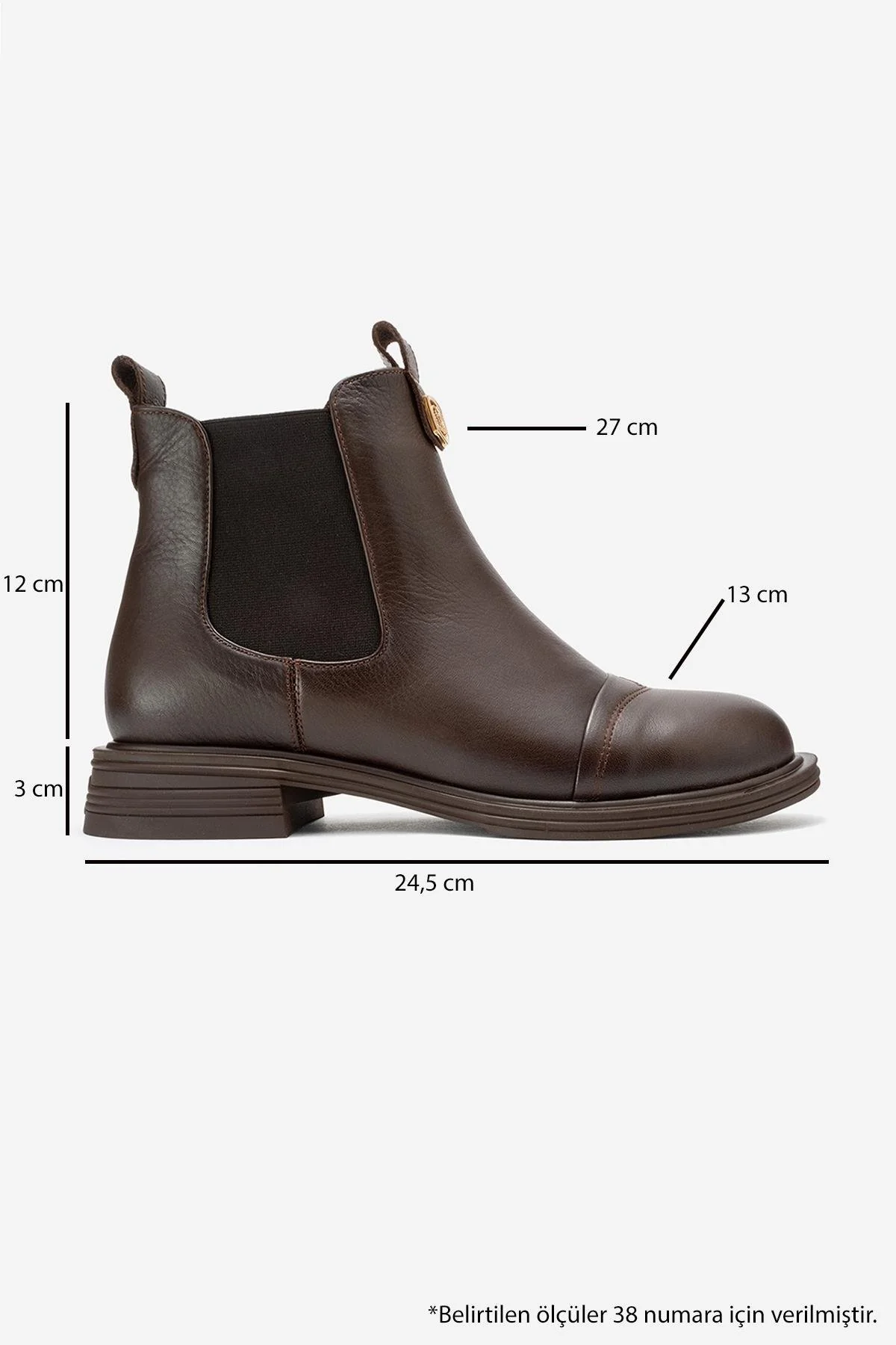 Sidney - Brown Genuine Leather Buckled Elastic Chelsea Boot (Women) - Image 6