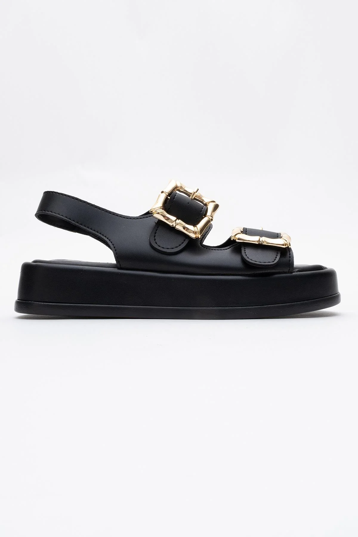 Slope Black Double Strap Flat Sandal (Women) - Image 6