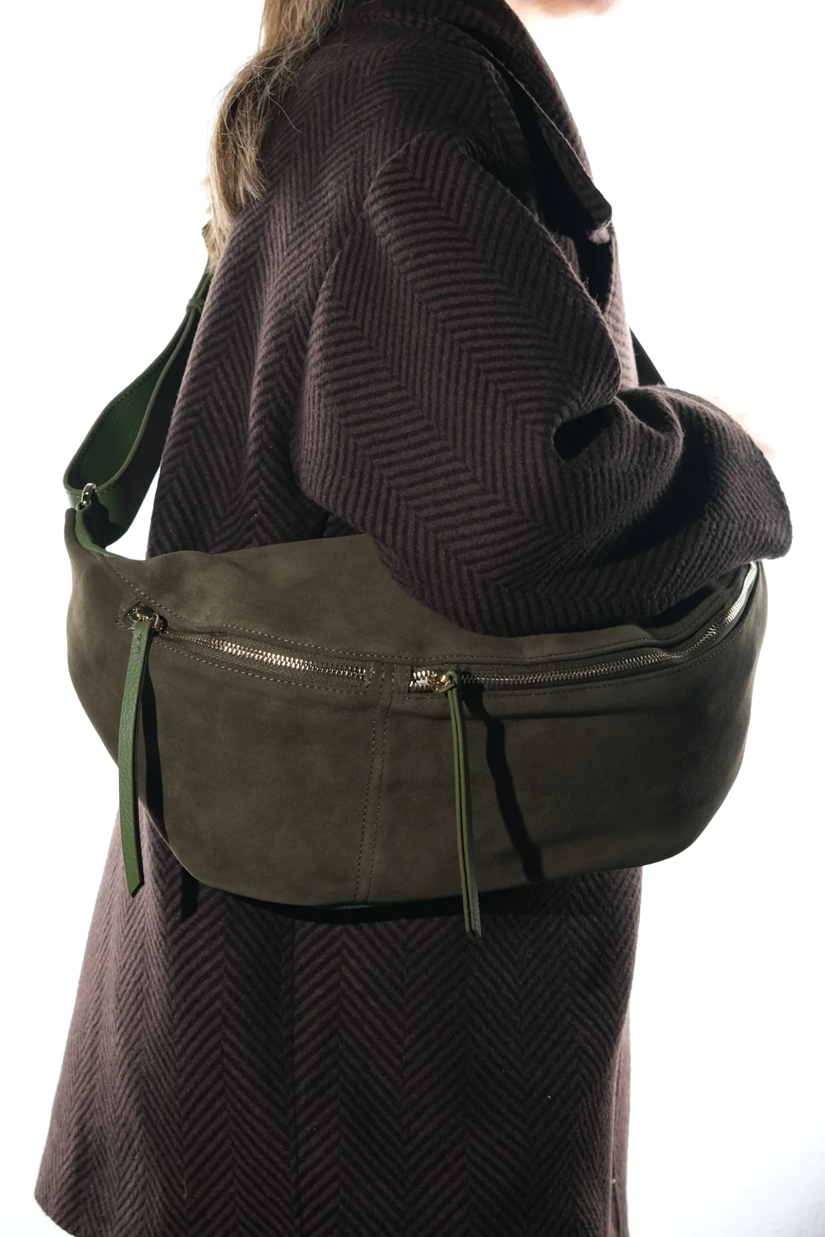 SOLA - Green Genuine Leather Body Bag (Women) - Image 4