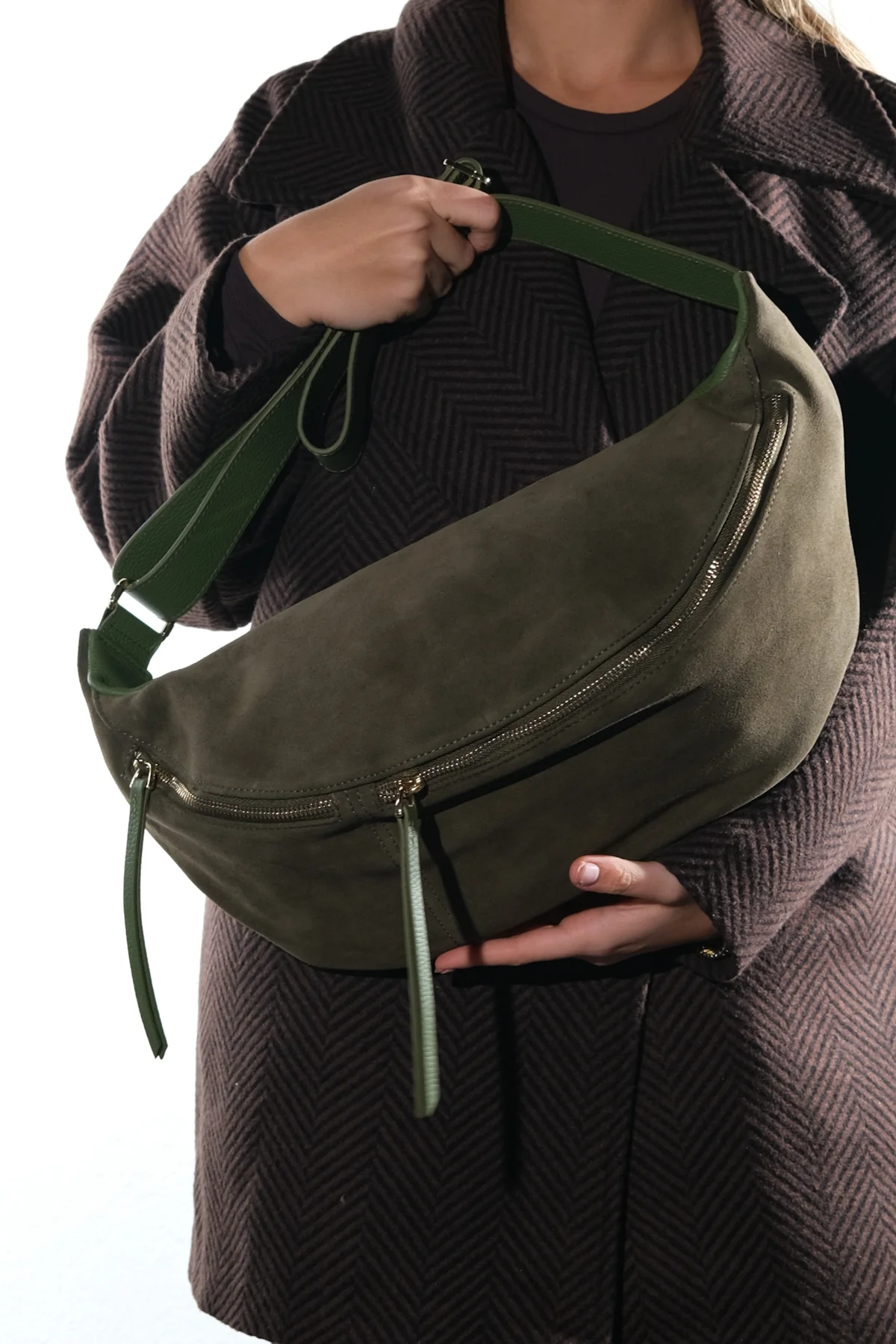 SOLA - Green Genuine Leather Body Bag (Women) - Image 5