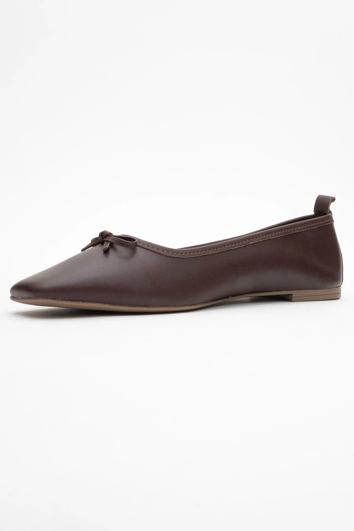 Sosa - Brown Genuine Leather Square-Toe Bow Ballet Flat (Women) - Image 4