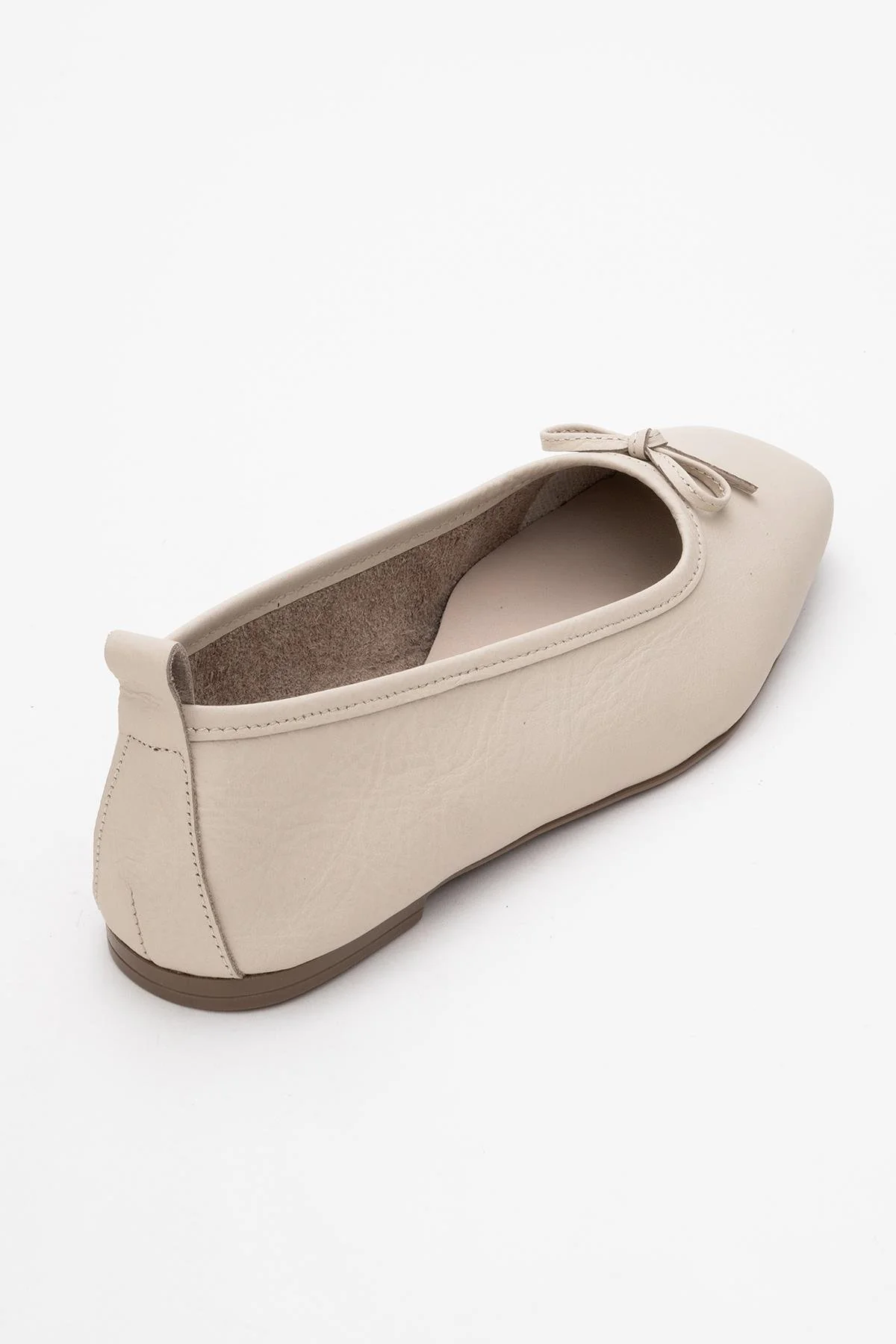 Sosa - Light Beige Leather Ballet Flats (Women) - Image 5