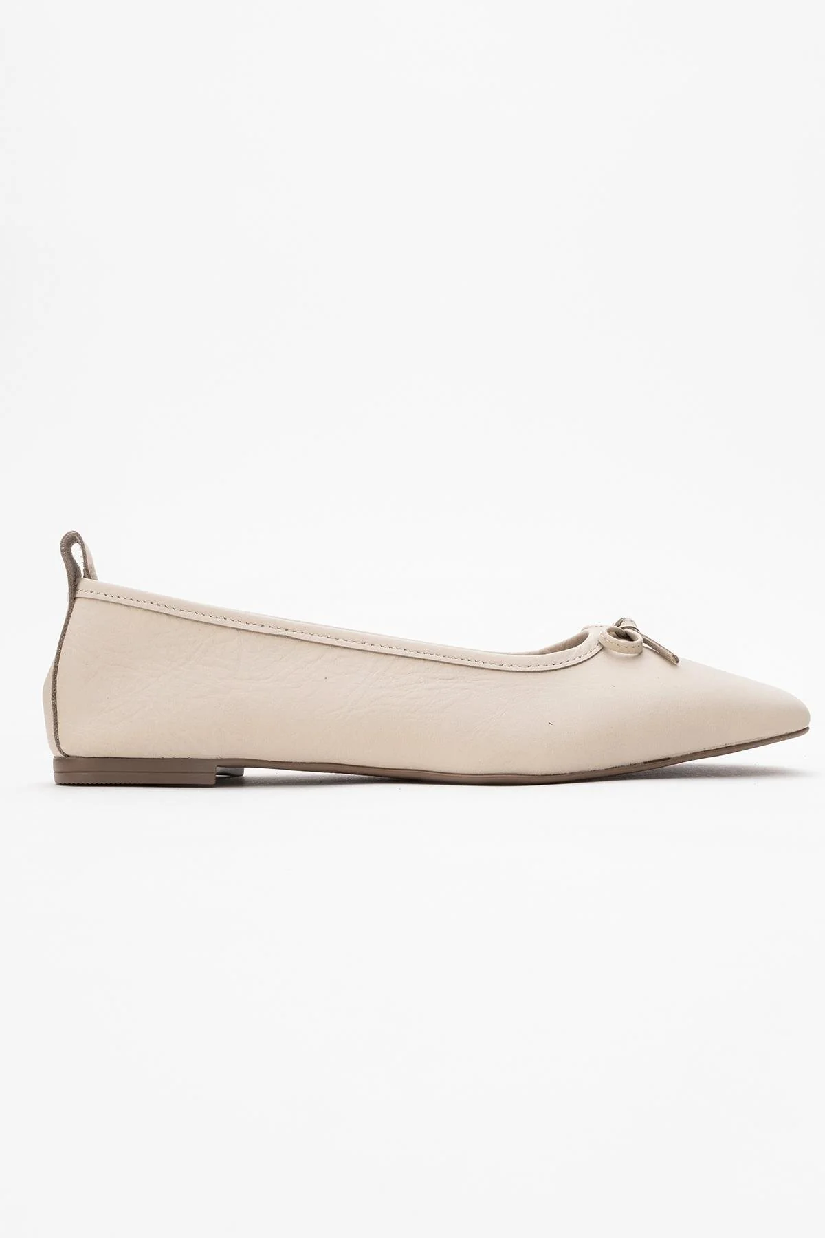 Sosa - Light Beige Leather Ballet Flats (Women) - Image 6