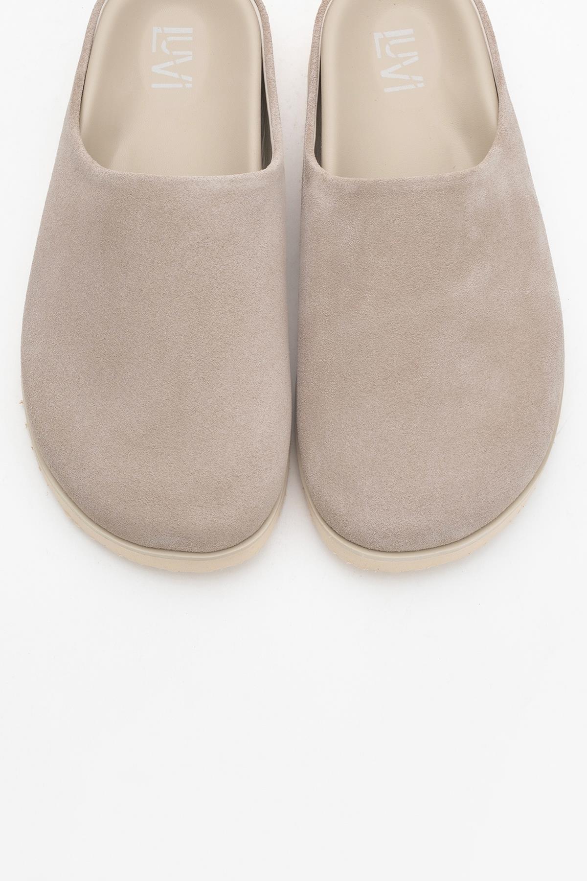 Space - Beige Suede Leather Slide Sandal (Women) - Image 2