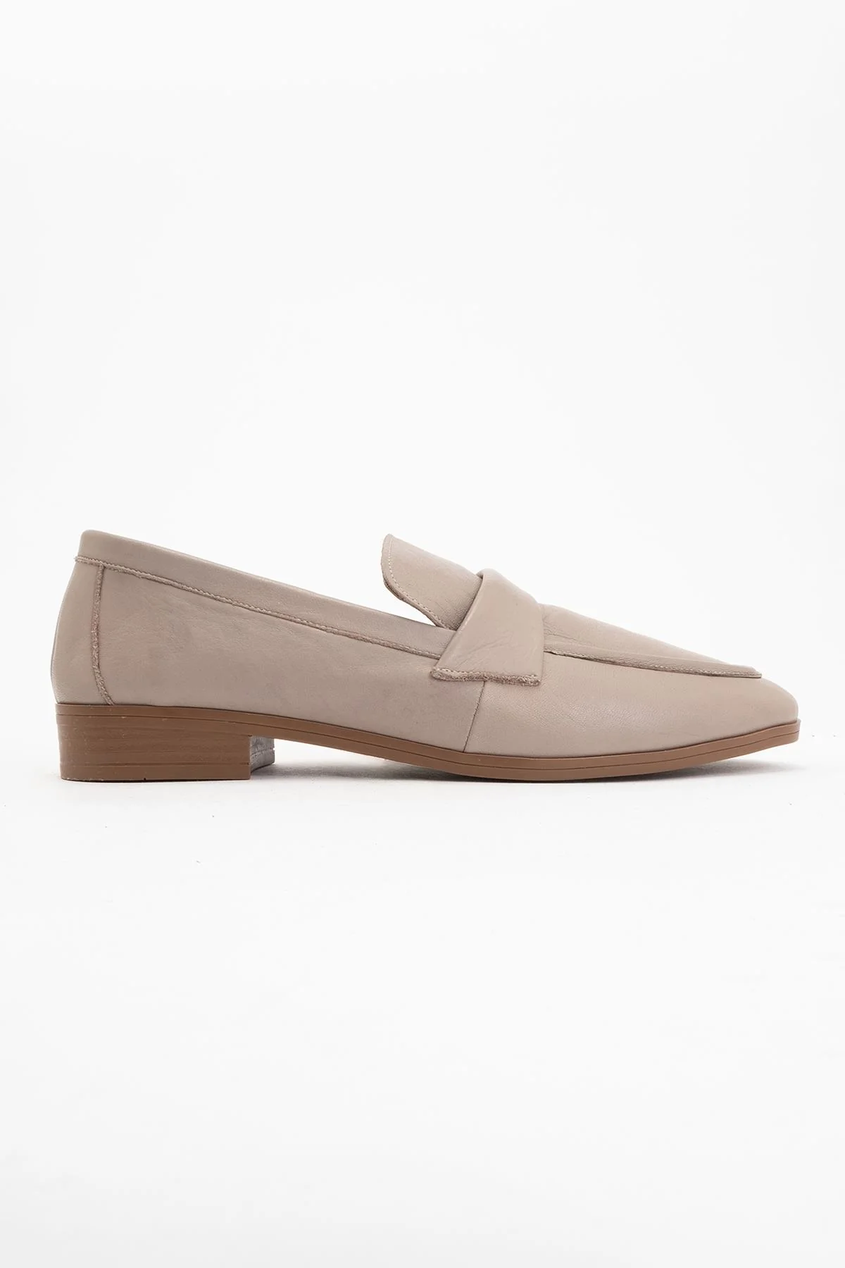 Splice - Dark Beige Leather Loafers (Women) - Image 5