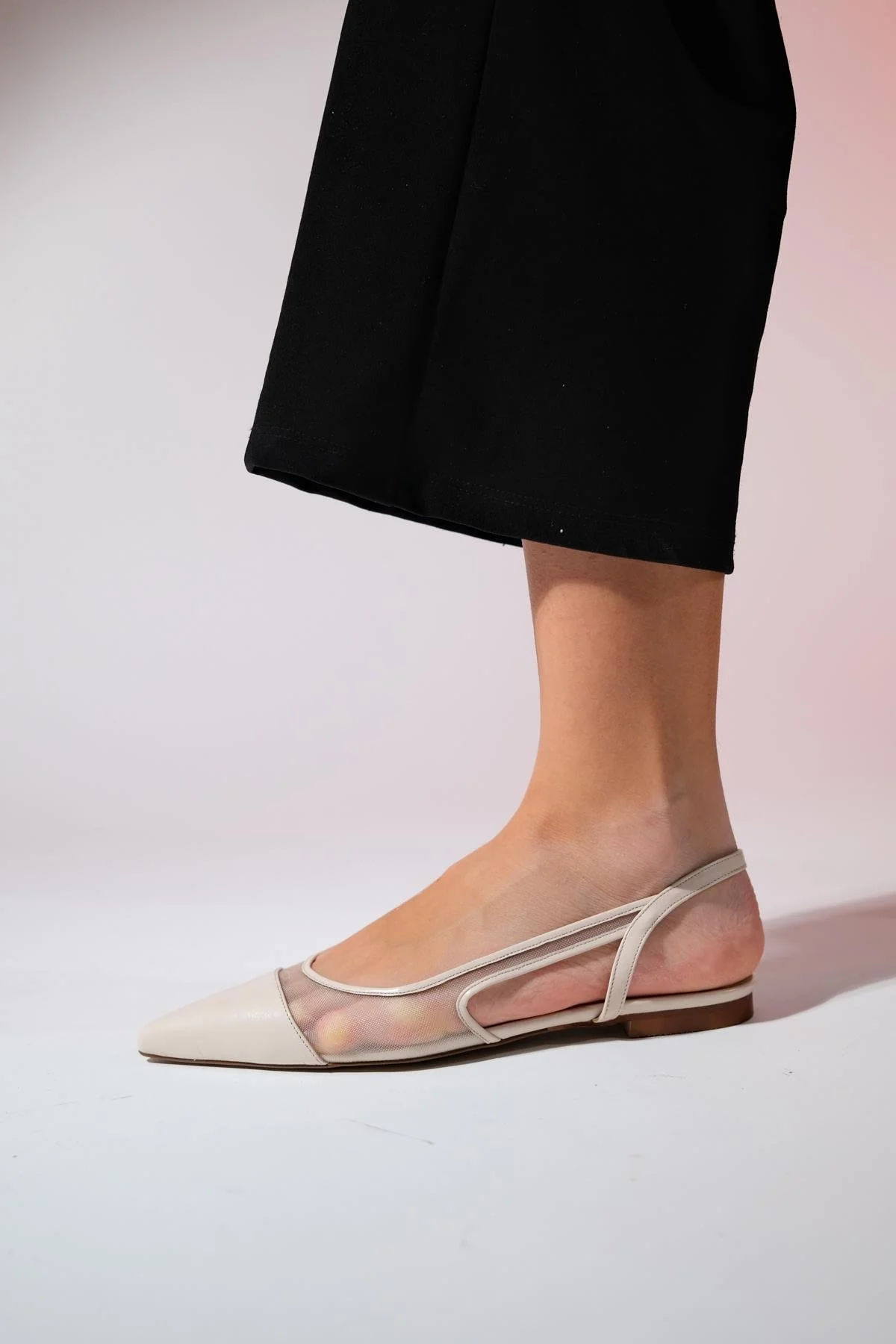 Stephen - Beige Pointed Toe Flat Sandal (Women) - Image 5