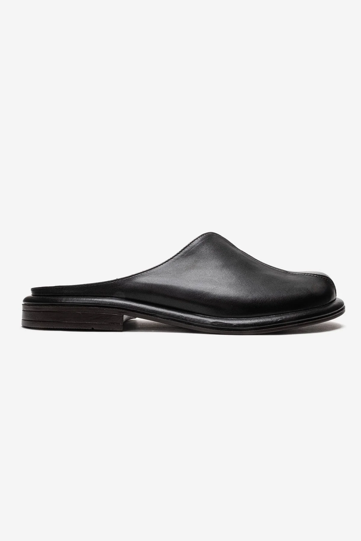 Tansy - Black Genuine Leather Closed-Toe Low Heel Mule (Women) - Image 4