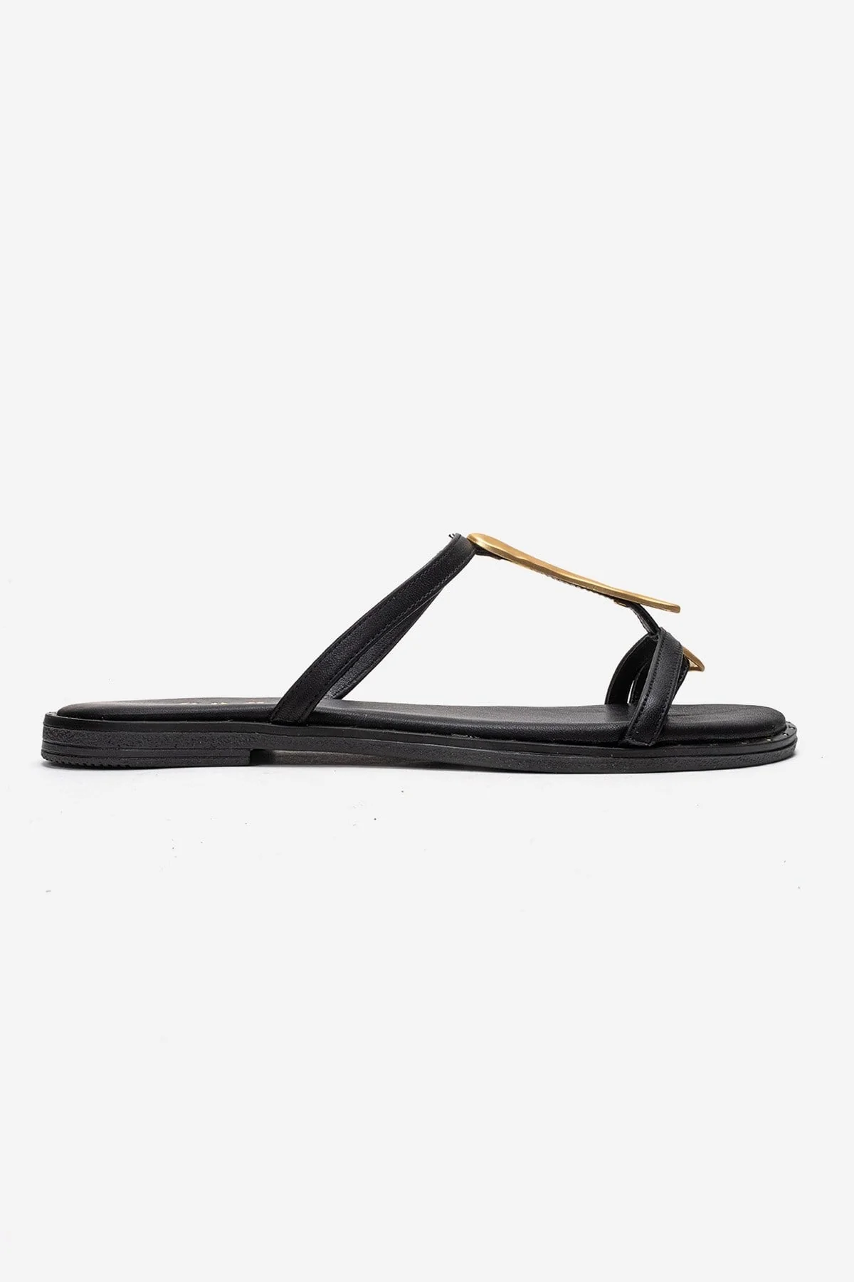 TESSA - Black Genuine Leather Thong Sandal (Women) - Image 4