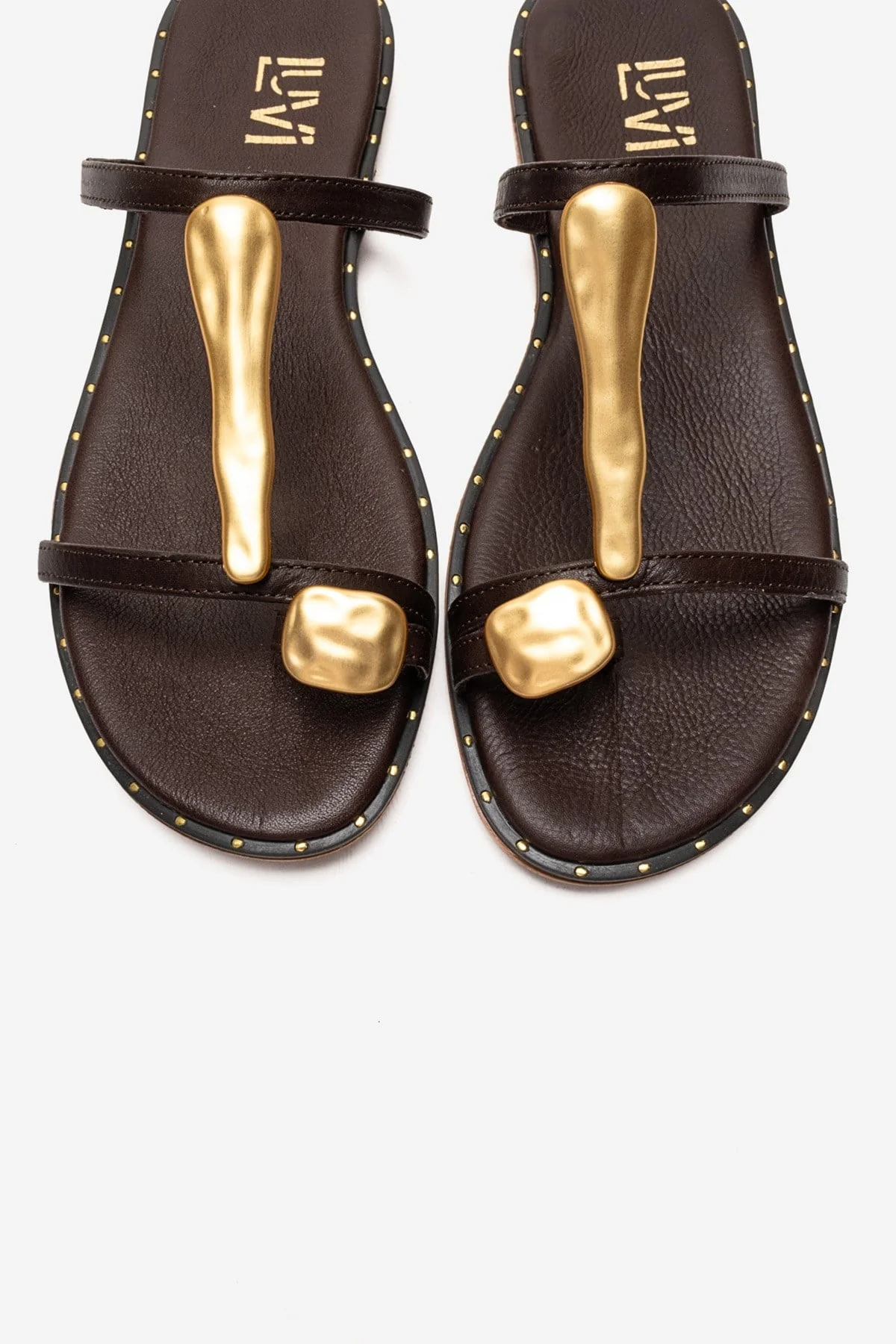 Tessa - Brown Genuine Leather Thong Sandal (Women) - Image 2