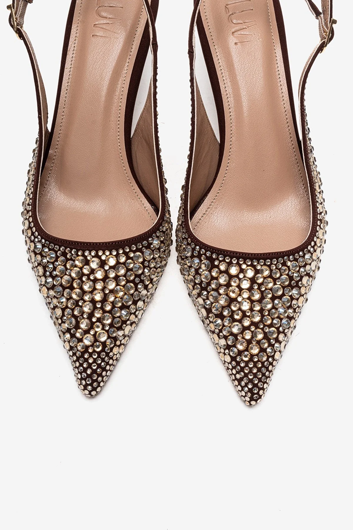 THEA - Brown Gold-Embellished Stiletto Pump (Women) - Image 2