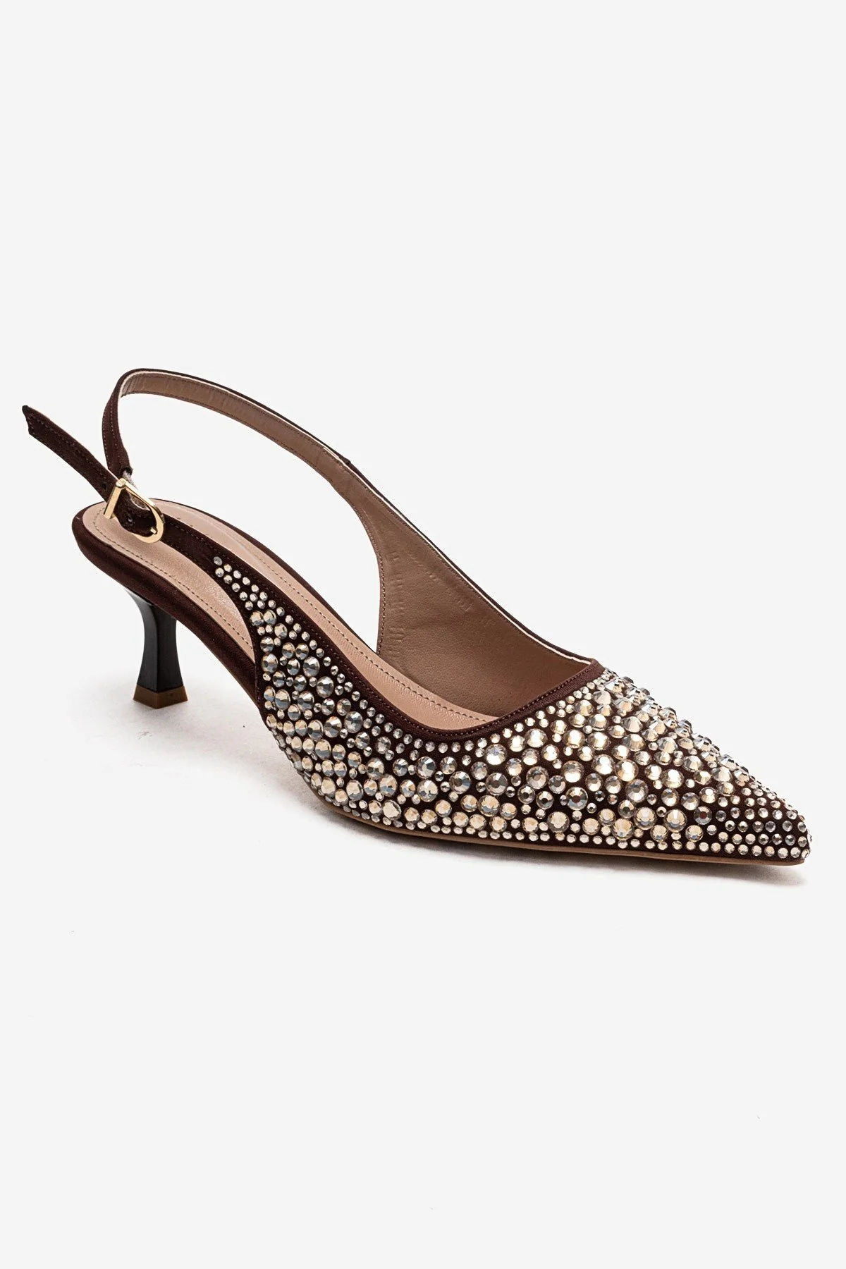 THEA - Brown Gold-Embellished Stiletto Pump (Women) - Image 3